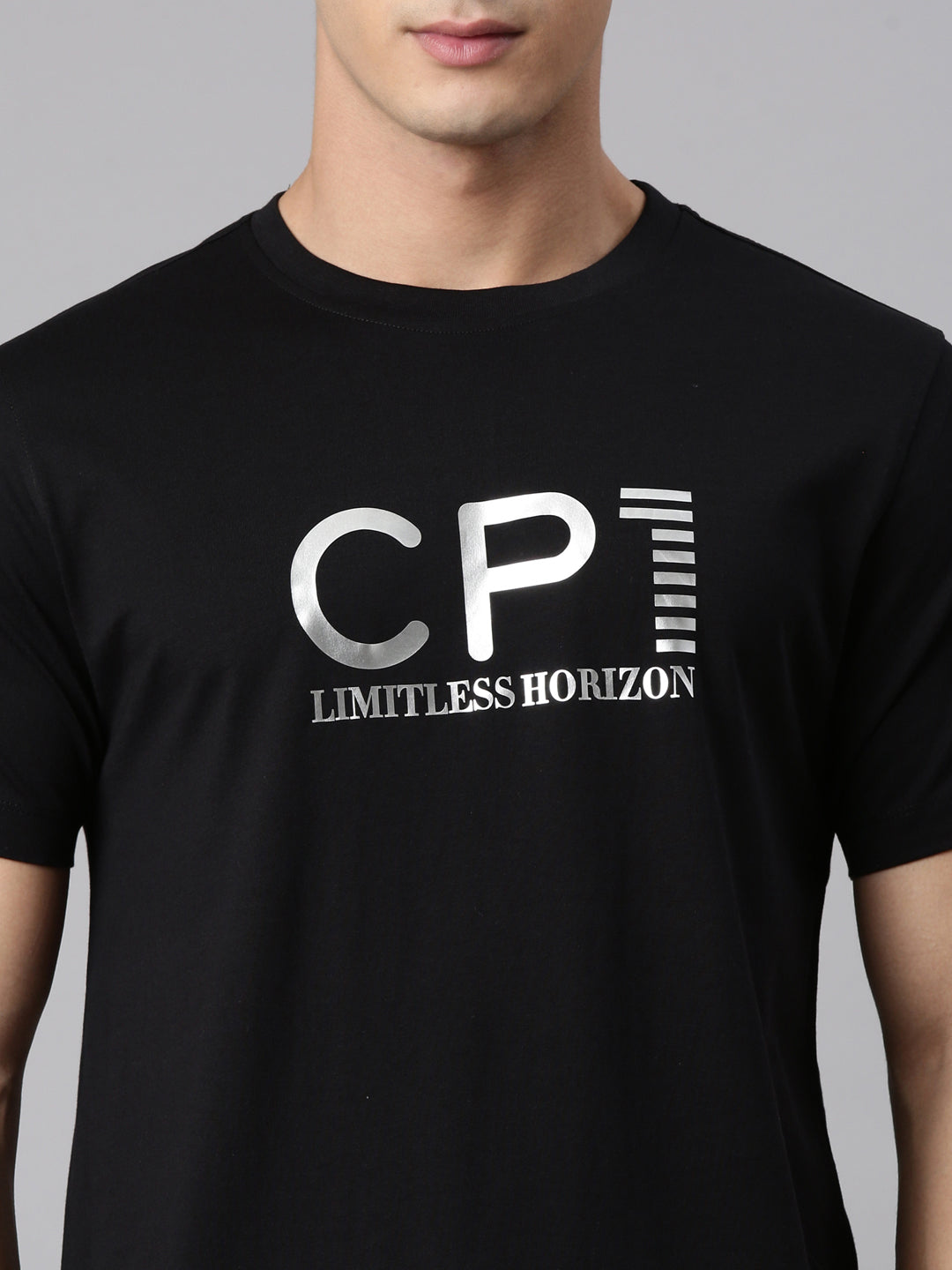 Classic Polo Men's Half Sleeve Black Crew Neck Slim Fit Printed Cotton T-Shirt | BALENO - 632 A SF C