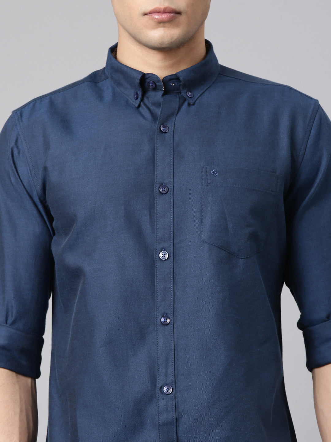 Classic Polo Men's Full Sleeve Teal Blue Polo Neck Milano Fit Solid Cotton Casual Shirt | TOY-ENZO-TEAL MF FS