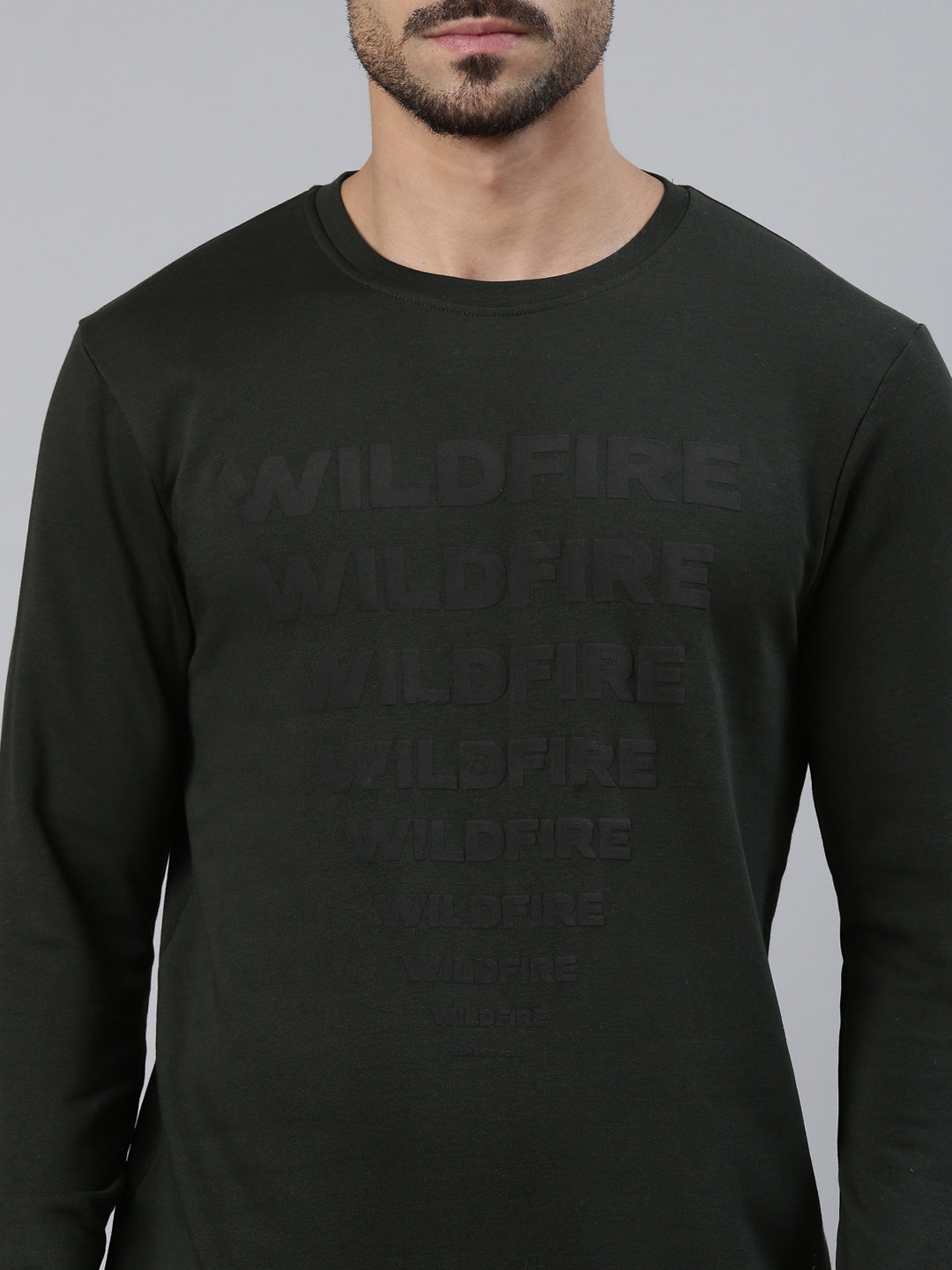 Classic Polo Men's Charcoal Grey Crew Neck Pull Over Printed  Sweatshirt | CPSS - 503 B