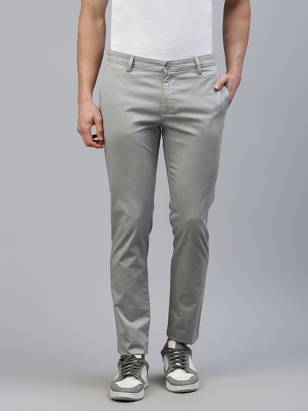 Classic Polo Men's Grey Slim Fit Solid Trouser||TQ1-CL-09 A-GRY-MF-LY