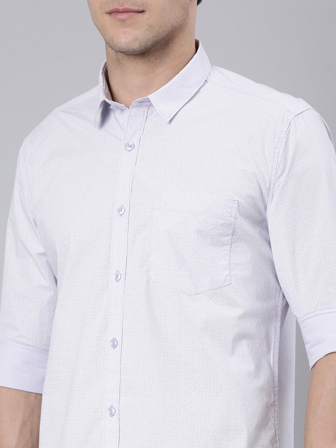 Classic Polo Men's Full Sleeve Lt.Blue Polo Neck 100% Cotton Slim Fit Shirt | SP2-CL-68 B-FS-PRT-SF