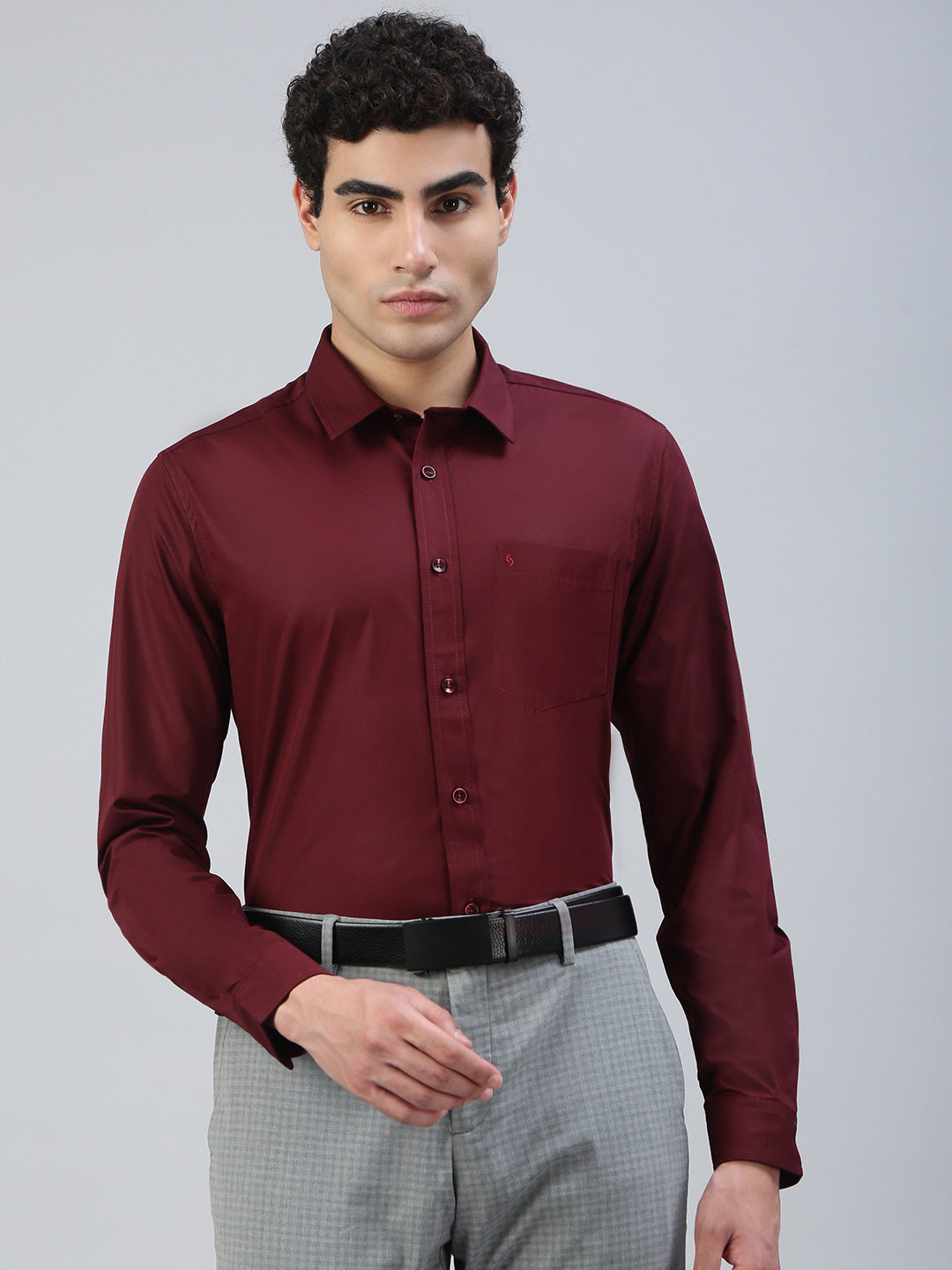 Classic Polo Men's Full Sleeve Burgundy Polo Neck Slim Fit Solid Shirt||TOY-NEXGEN-MAROON SF FS
