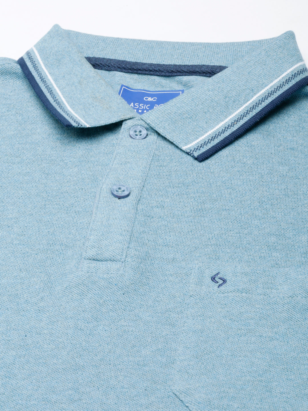 Classic Polo Mens Solid Green Polo Neck Slim Fit T-Shirt | TOY-TOZA-CEMENT SF P