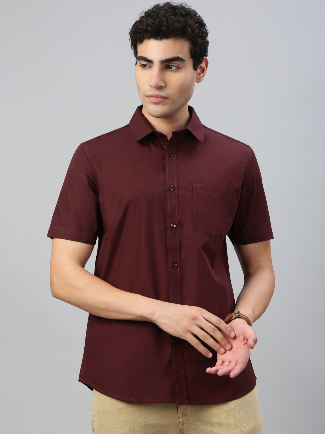 Classic Polo Men's Half Sleeve Burgundy Polo Neck Slim Fit Solid Shirt||TOY-NEXGEN-MAROON SF HS