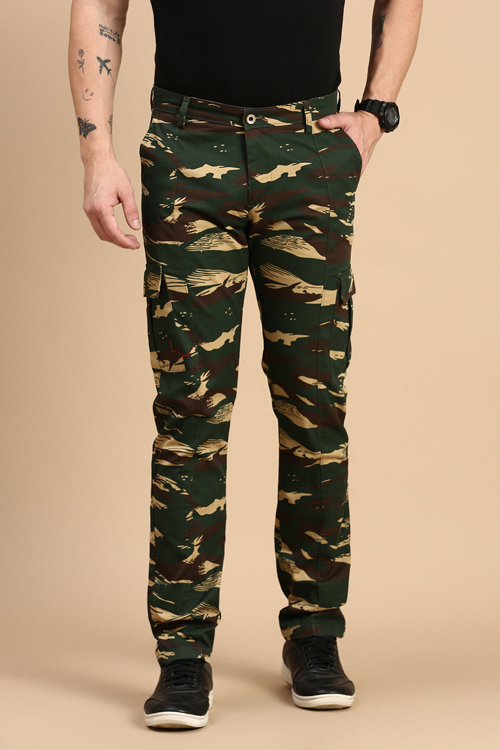 Classic Polo Men's Camoflague Slim Fit All Over Print Cargo Trouser