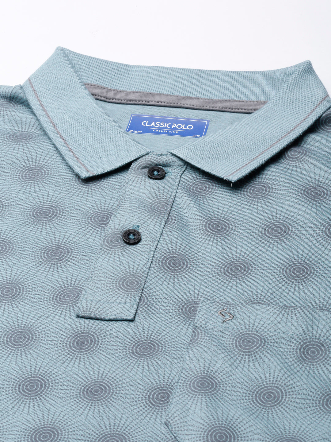 Classic Polo Mens Aop Lt.Green Polo Neck Slim Fit T-Shirt | BELLO - 271 B SF P