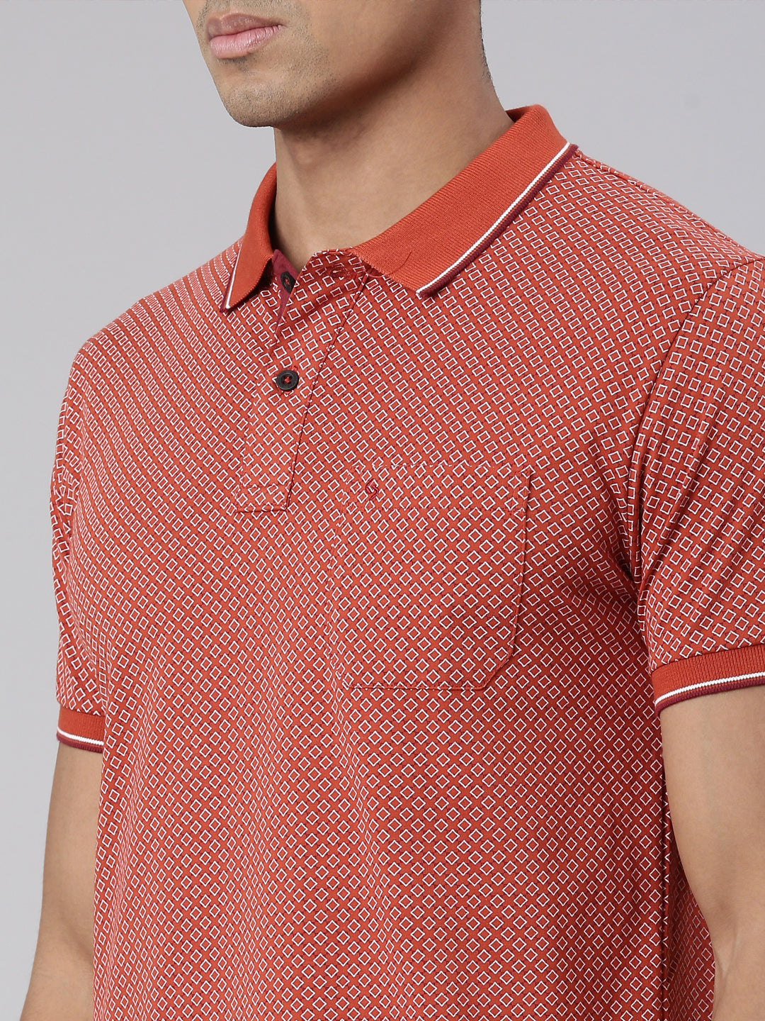 Classic Polo Men's Half Sleeve Red Polo Neck Cotton Blend Slim Fit T-Shirt | BELLO - 291 A SF P