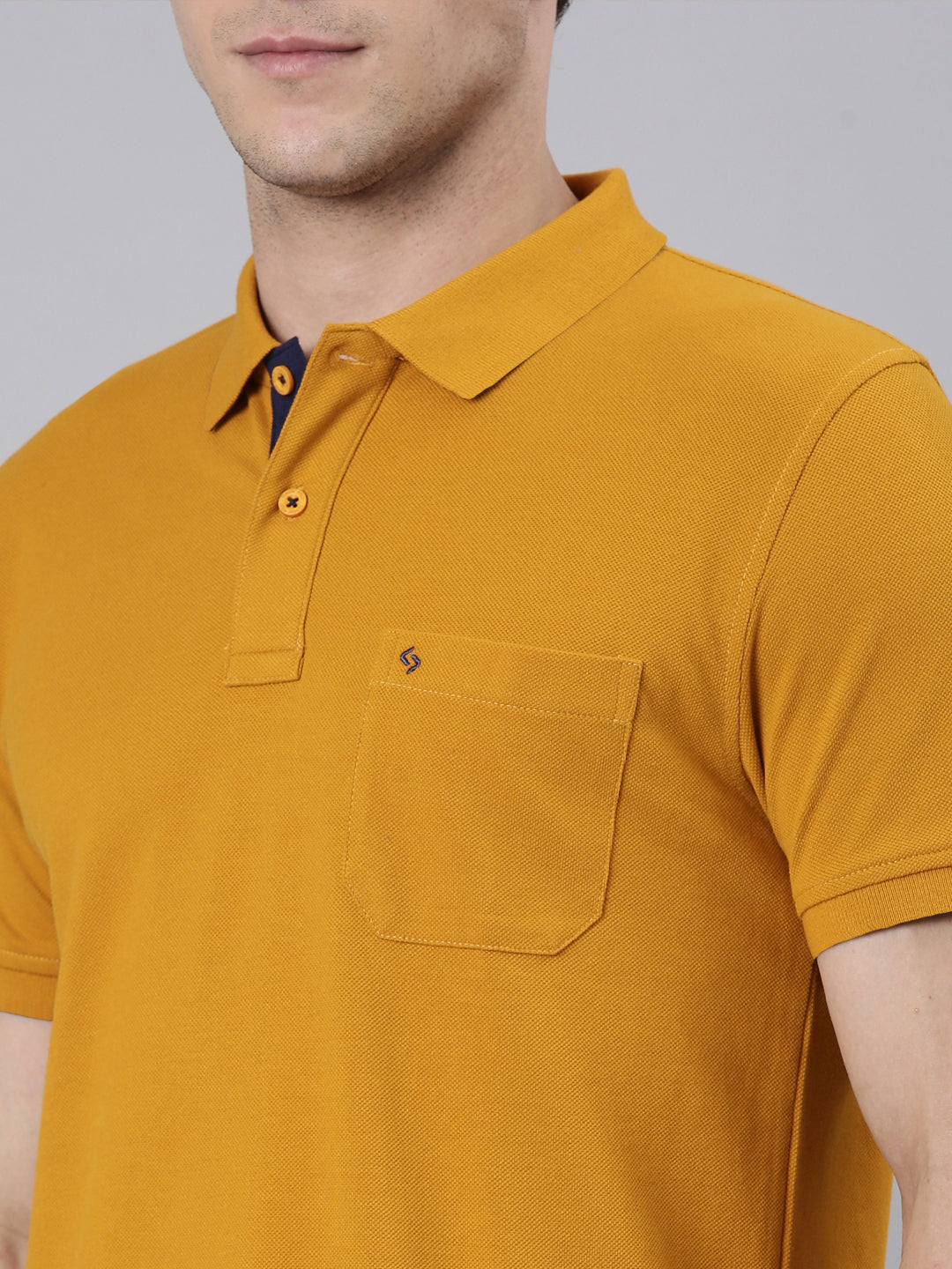 Classic Polo Men's Half Sleeve Golden Yellow Polo Neck Slim Fit Solid T-Shirt | TOY-VIROK-G.YELLOW SF P