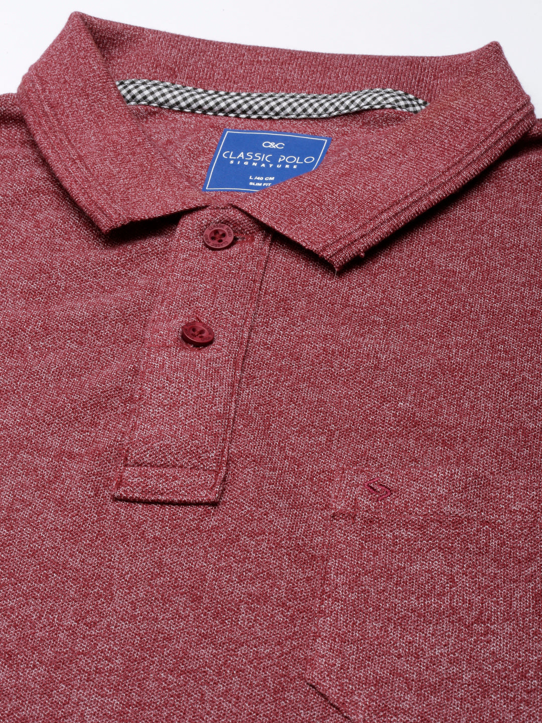 Classic Polo Mens Solid Burgundy Polo Neck Slim Fit T-Shirt | TOY-PROTEN-BURGUNDY SF P