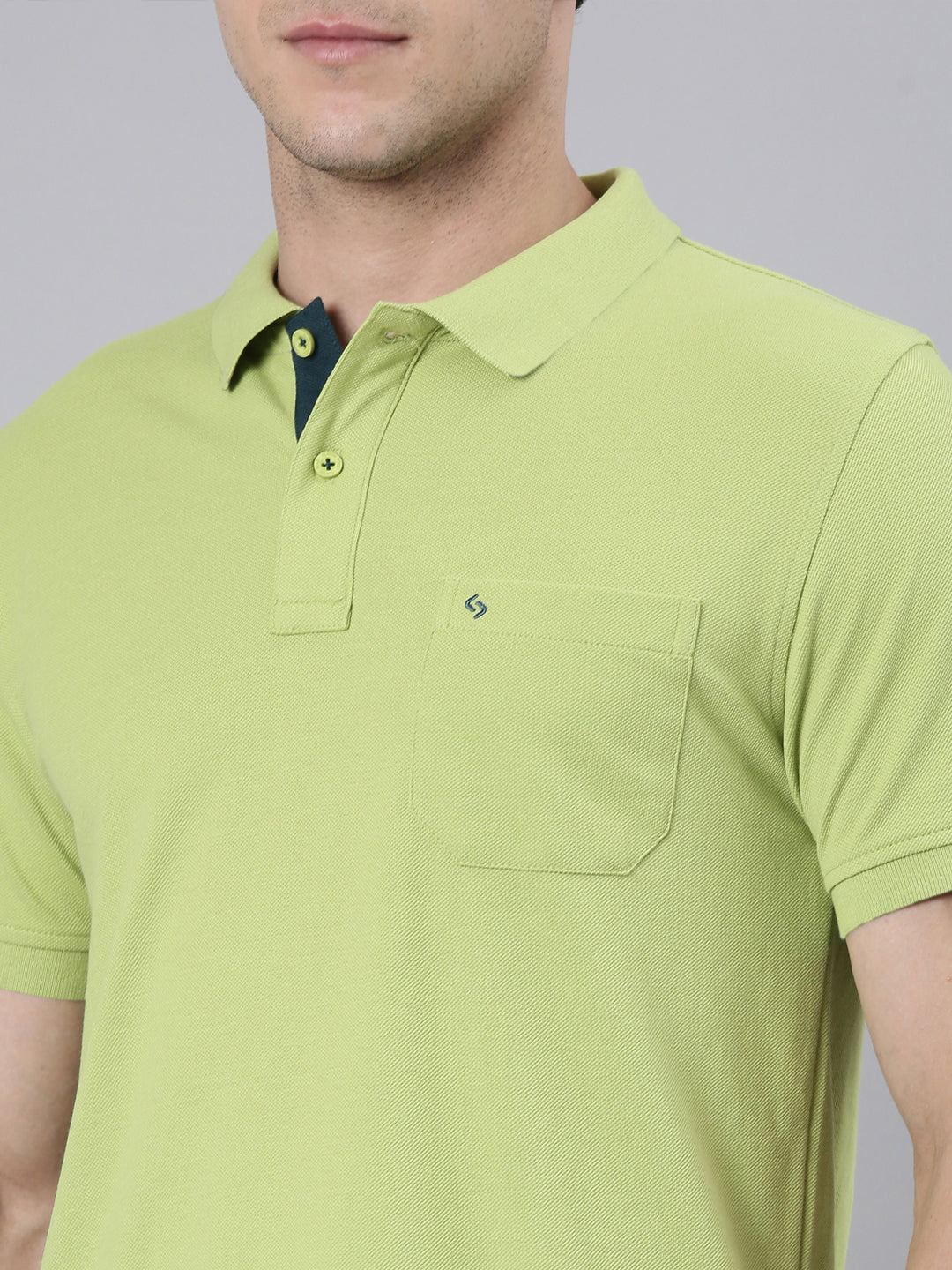 Classic Polo Men's Half Sleeve Green Polo Neck Slim Fit Solid T-Shirt | TOY-VIROK-A.GREEN SF P