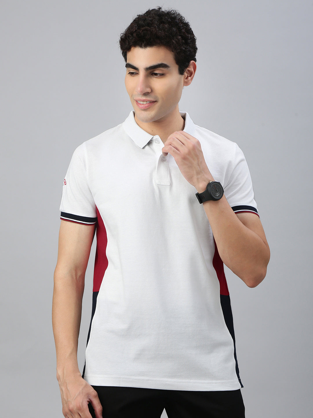Classic Polo Men's Half Sleeve White Polo Neck Slim Fit Solid T-Shirt||GEN-X-POLO 34 A SF P