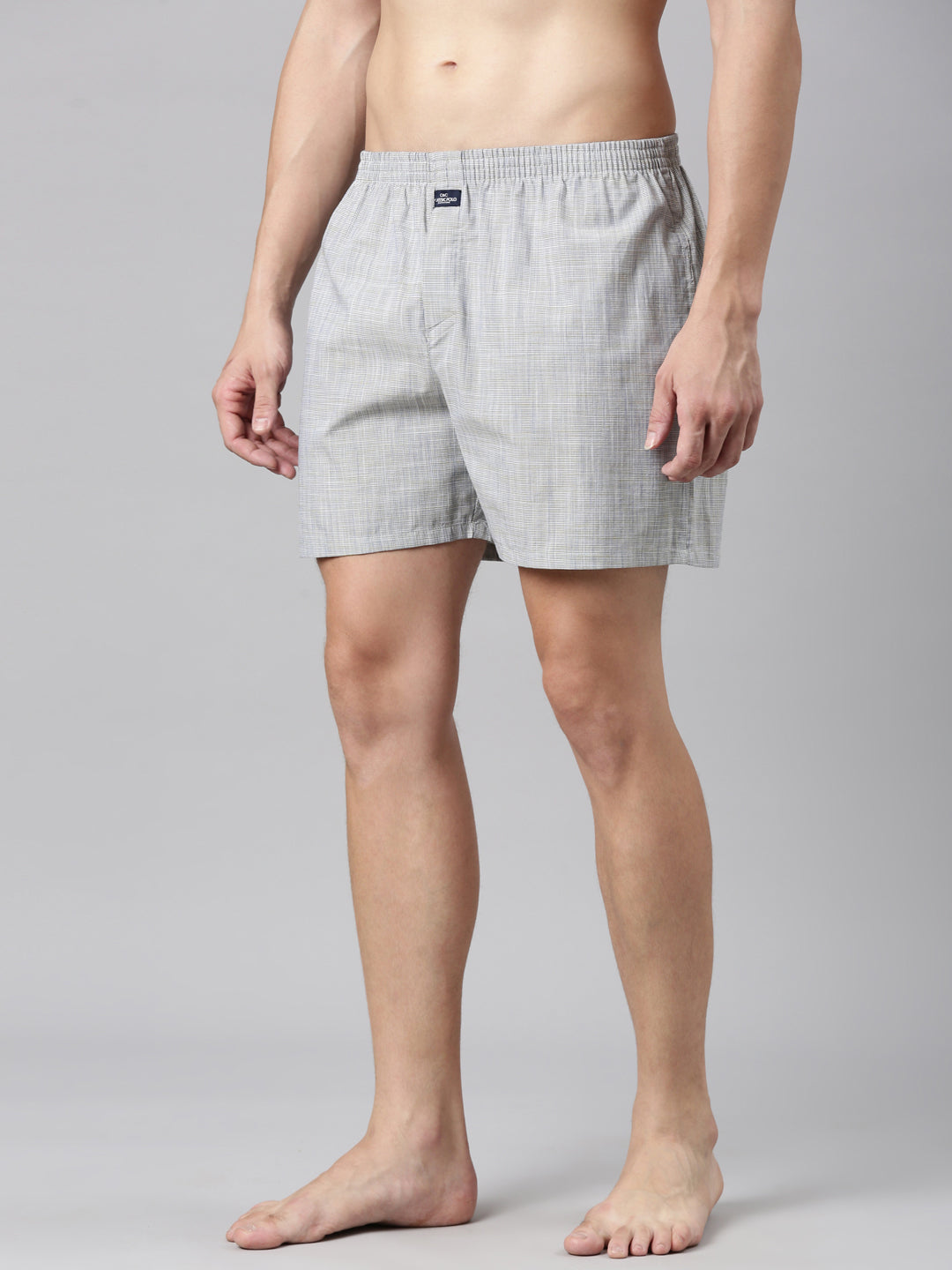 Classic Polo Men's Checked/Solid Slim Fit Cotton Boxer Shorts Pack Of 2 | BXT-129-CHK-PRT