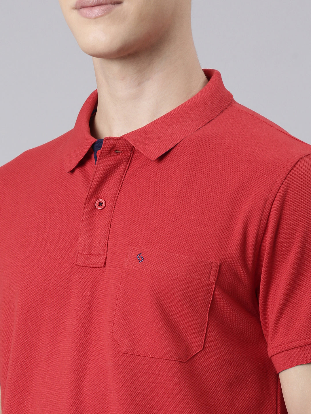Classic Polo Men's Half Sleeve Red Polo Neck Slim Fit Solid T-Shirt | TOY-VIROK-SALSA SF P