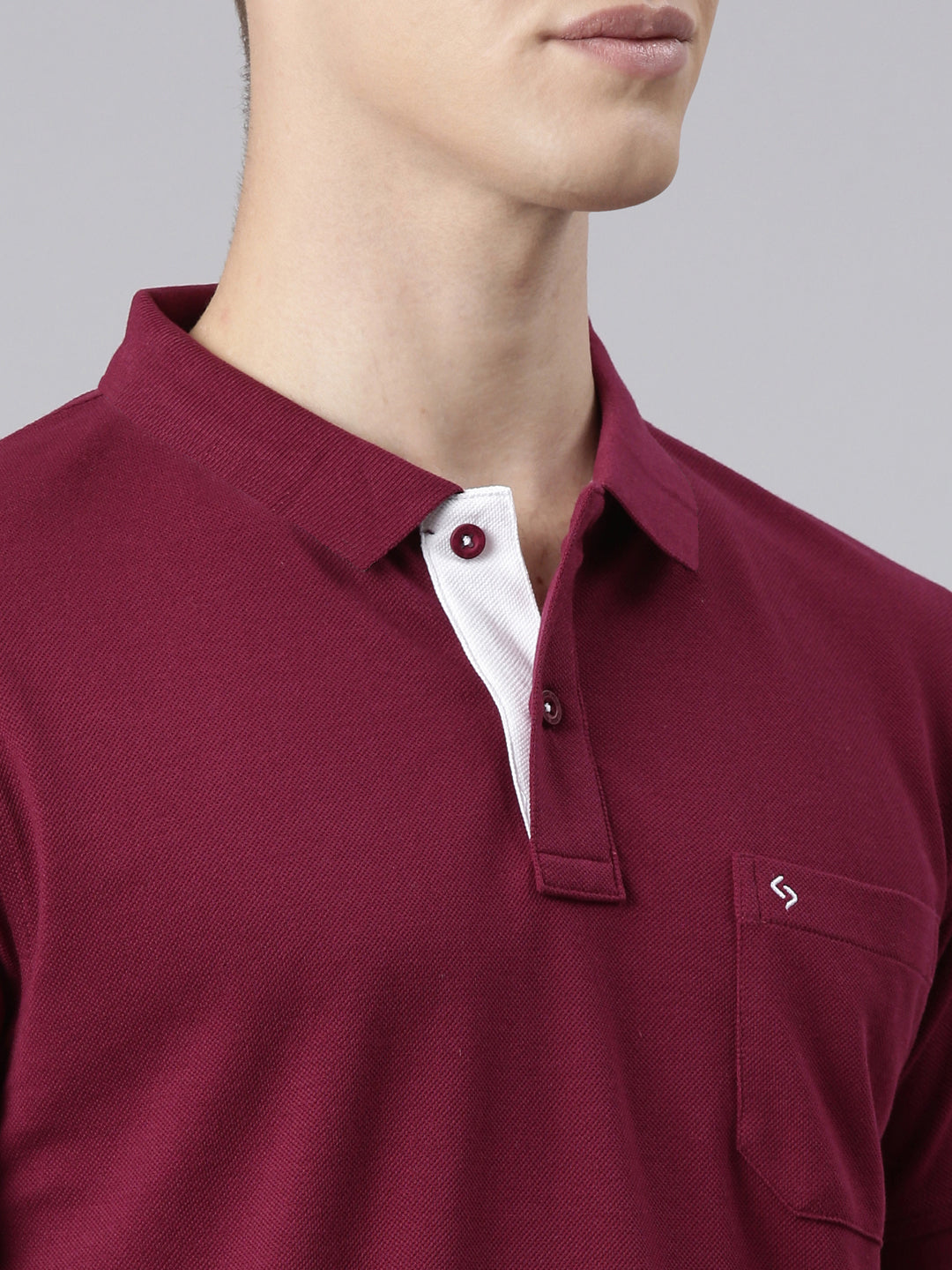 Classic Polo Men's Half Sleeve Burgundy Polo Neck Slim Fit Solid T-Shirt | TOY-VIROK-BURGANDY SF P