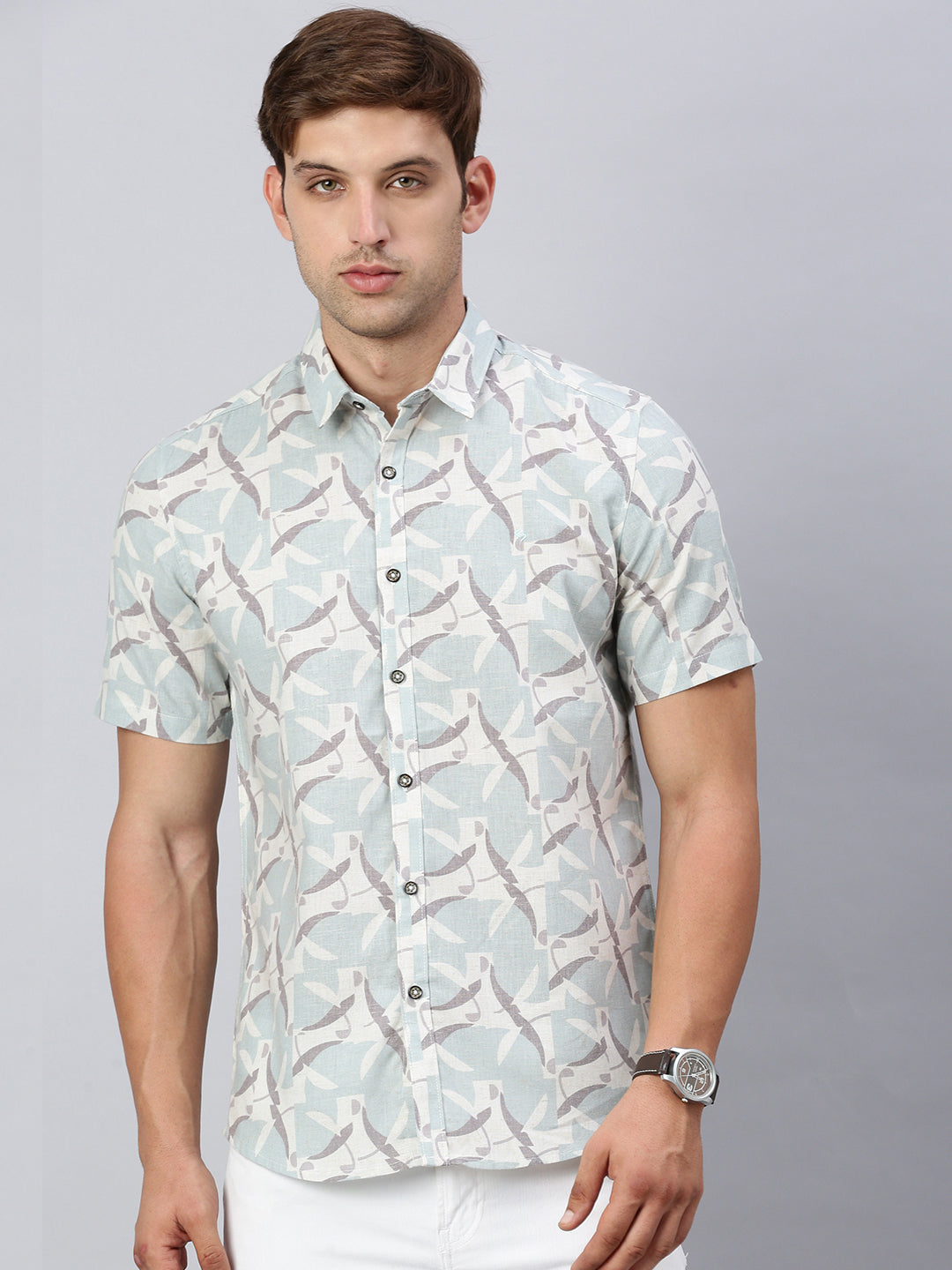 Classic Polo Men's Half Sleeve Multicolor Slim Fit Printed Casual Shirt | SP2-EL-15 B-HS-PRT-SF