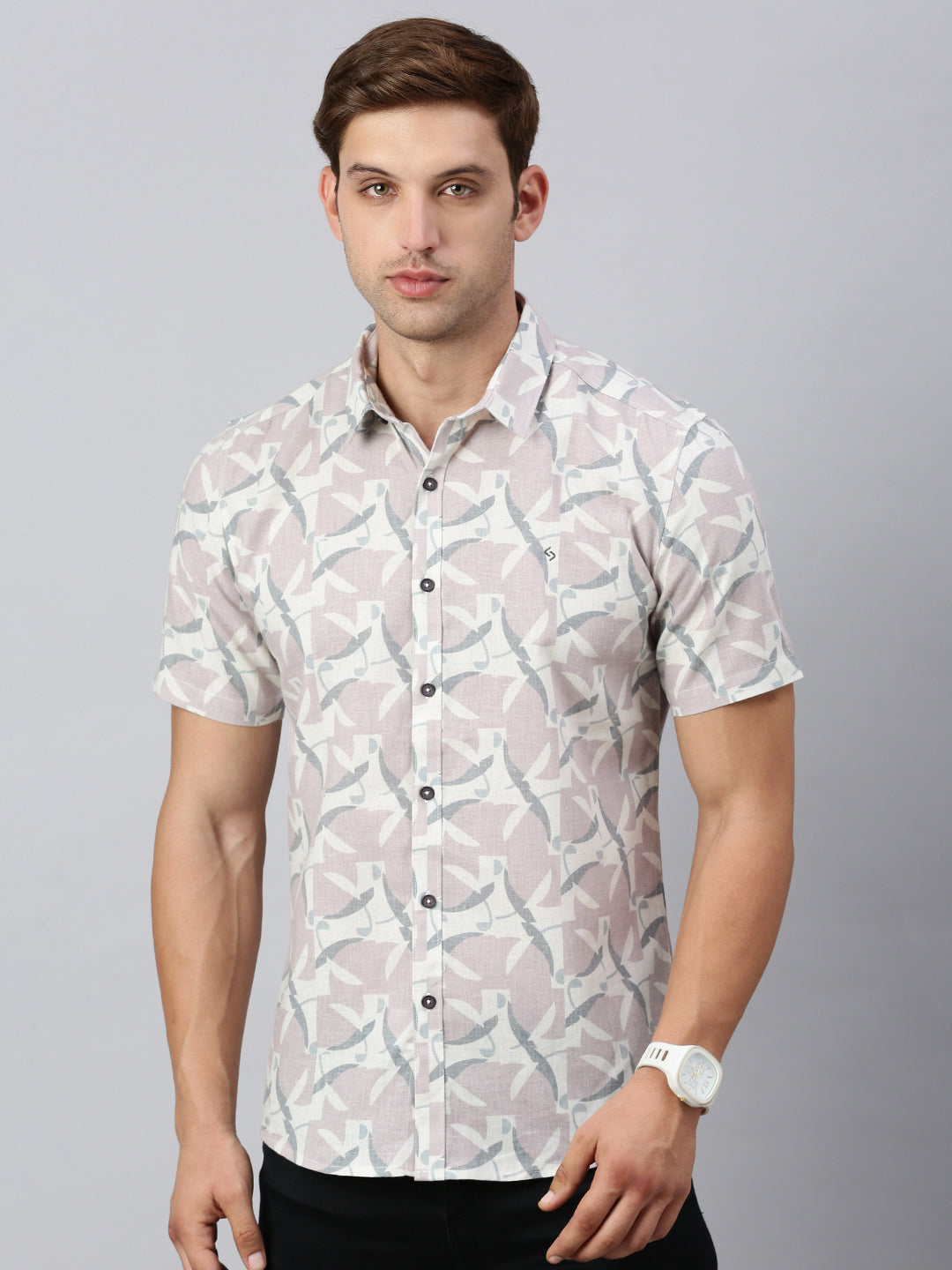 Classic Polo Men's Half Sleeve Multicolor Slim Fit Printed Casual Shirt | SP2-EL-15 A-HS-PRT-SF