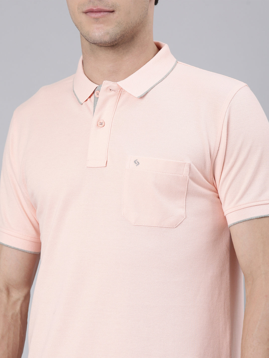Classic Polo Men's Half Sleeve Pink Polo Neck Slim Fit Solid T-Shirt | ECM-NOVA - PINK SF P