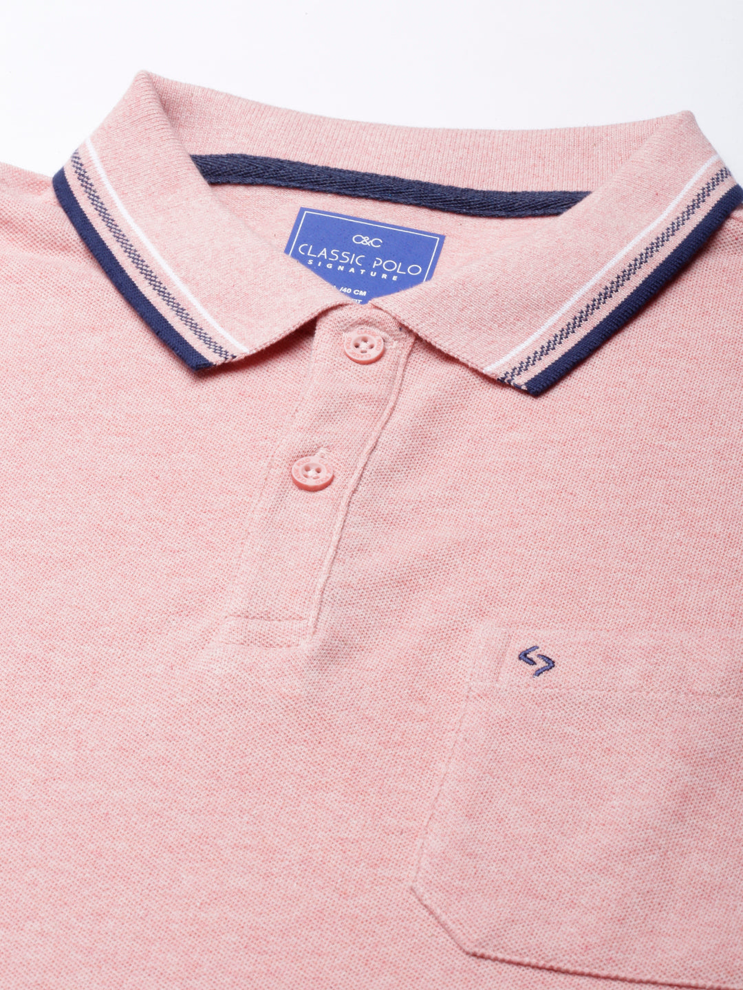 Classic Polo Mens Solid Pink Polo Neck Slim Fit T-Shirt | TOY-TOZA-HORMON PINK SF P