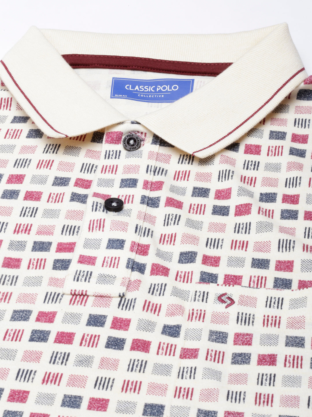 Classic Polo Mens Aop Multicolor Polo Neck Slim Fit T-Shirt | BELLO - 257 B SF P