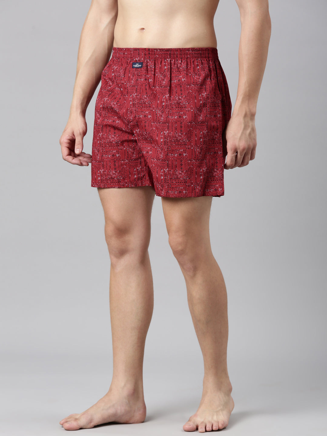 Classic Polo Men's All-Over Print/Solid Slim Fit Cotton Boxer Shorts Pack Of 2 | BXT-66-PRT-CHK