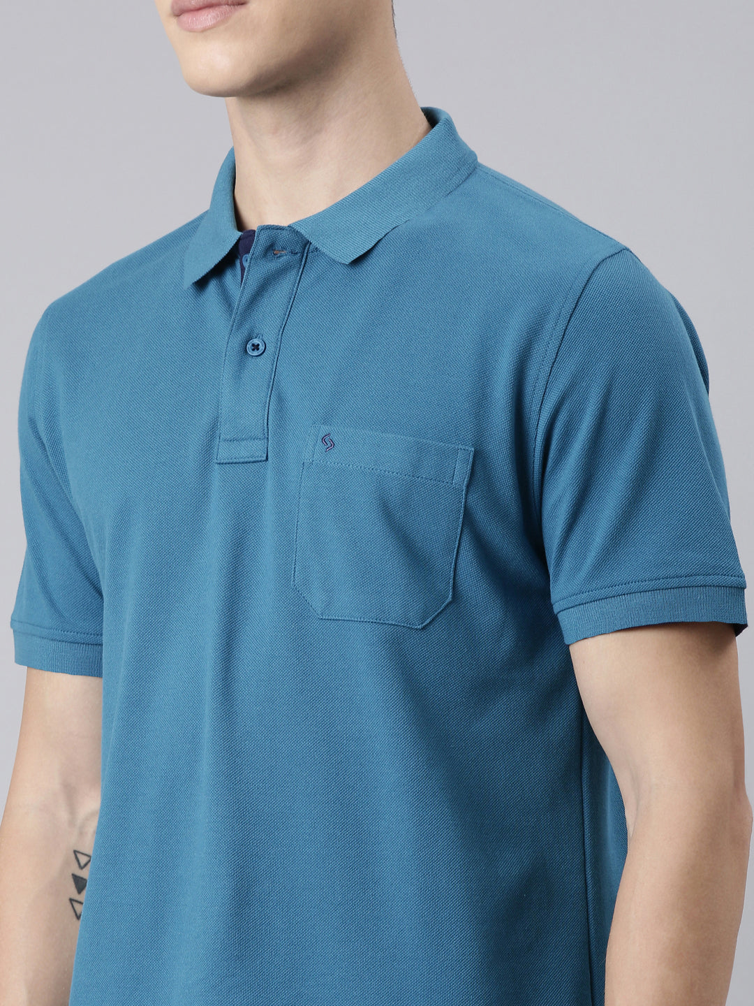 Classic Polo Men's Half Sleeve Dark Blue Polo Neck Slim Fit Solid T-Shirt | TOY-VIROK-OCEAN DEPTH SF P
