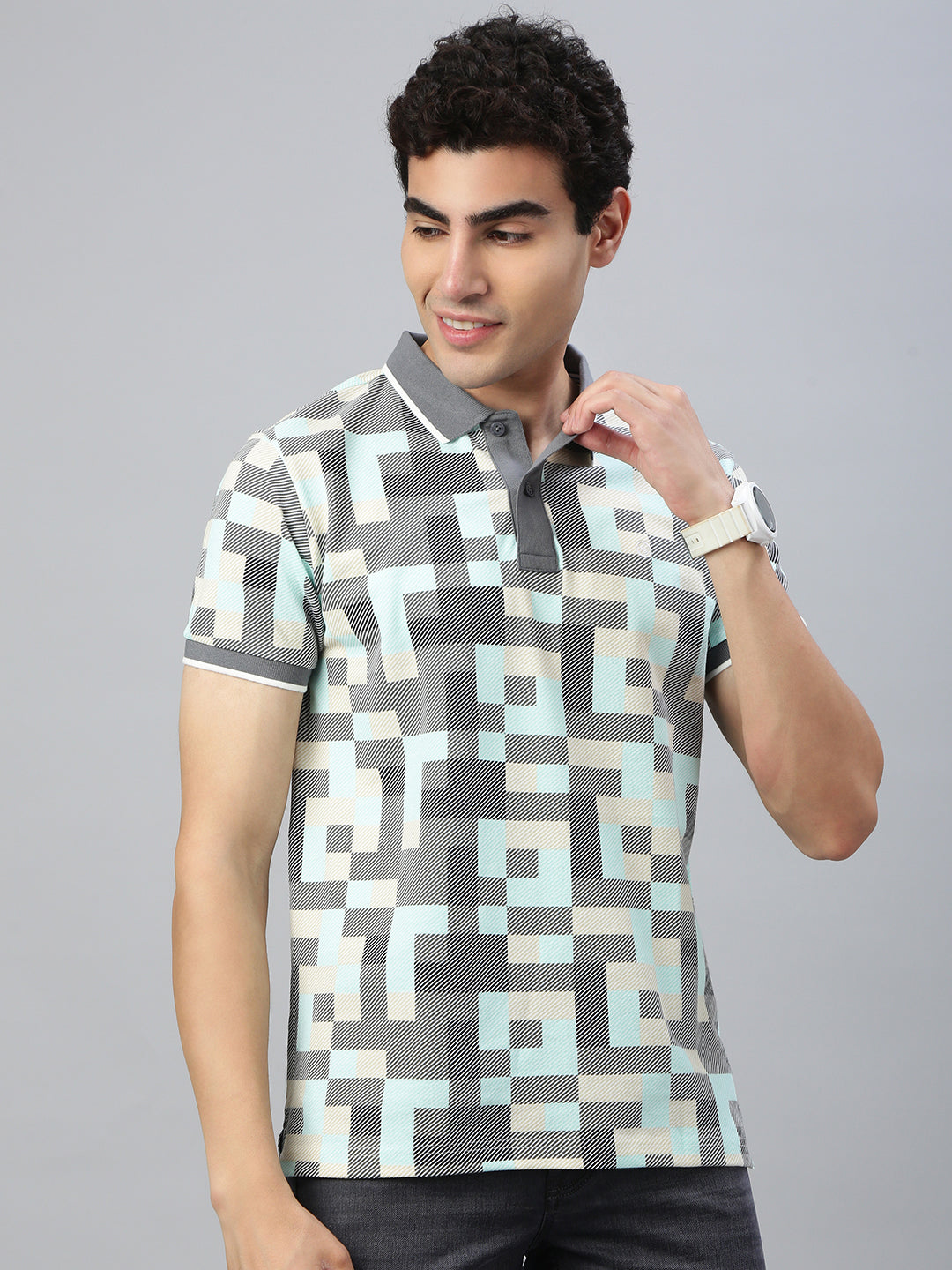 Classic Polo Men's Half Sleeve Multicolor Polo Neck Slim Fit All Over Print T-Shirt||GEN-X-POLO 31 A SF P