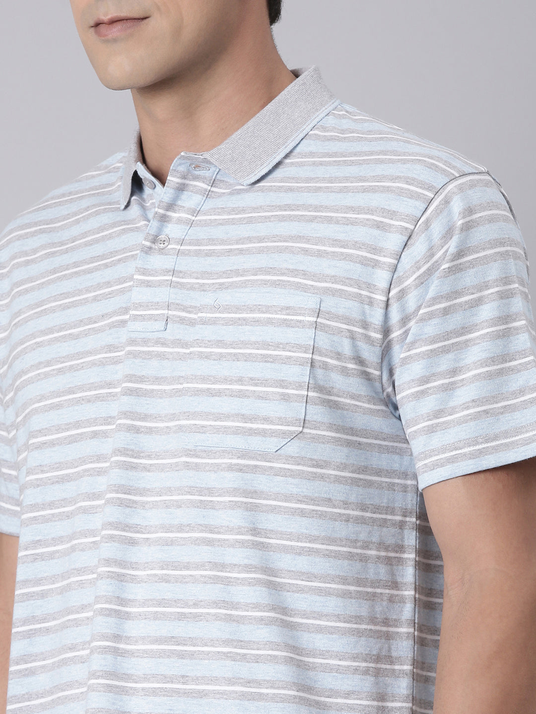Classic Polo Men's Half Sleeve Multicolor Polo Neck Authentic Fit Striped Cotton T-Shirt | FEEDERS - 299 B AF P