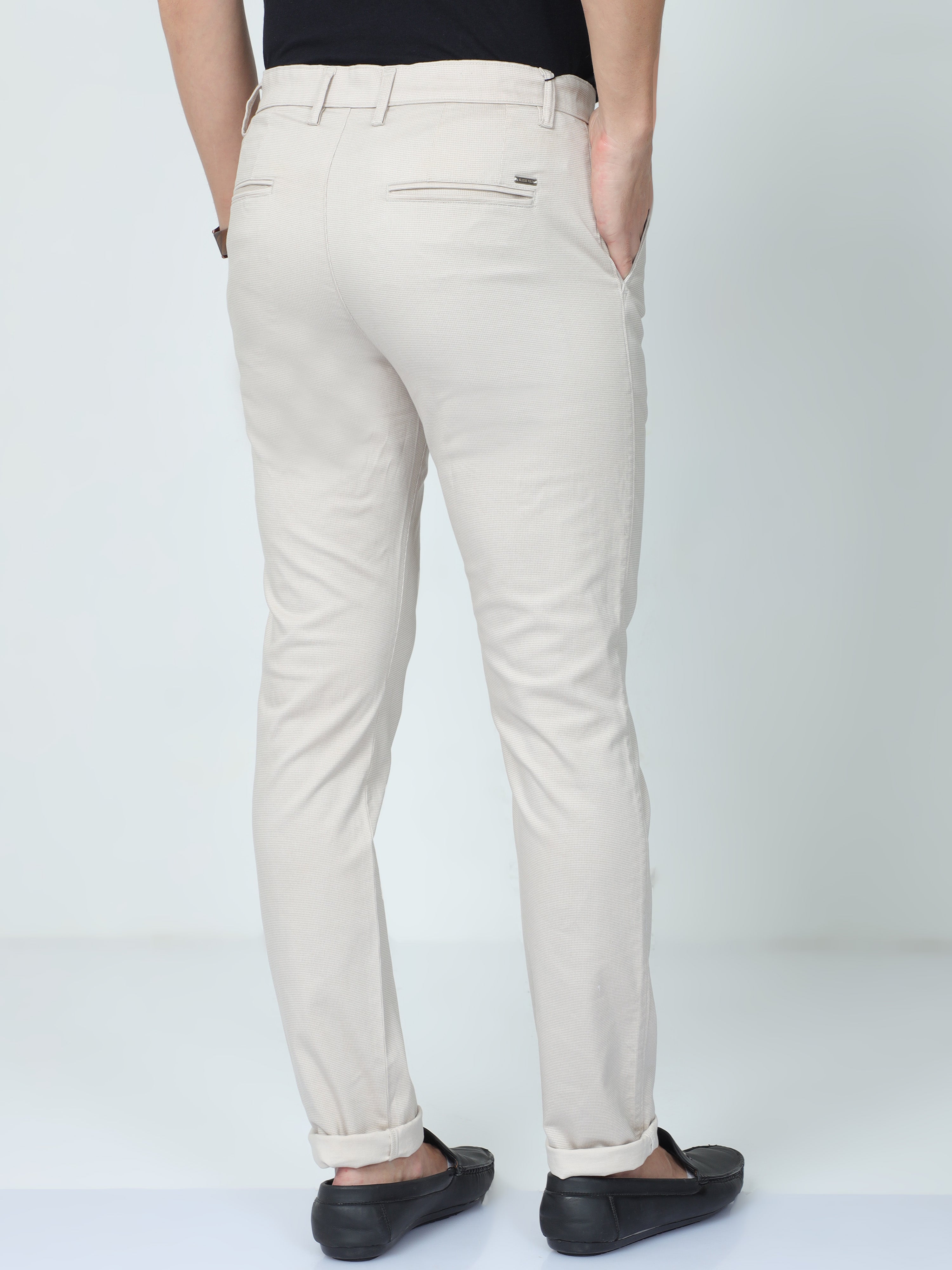 Classic Polo Mens Moderate Fit Solid Beige Color Trousers | To2-21 C-Beg-Mf-Ly