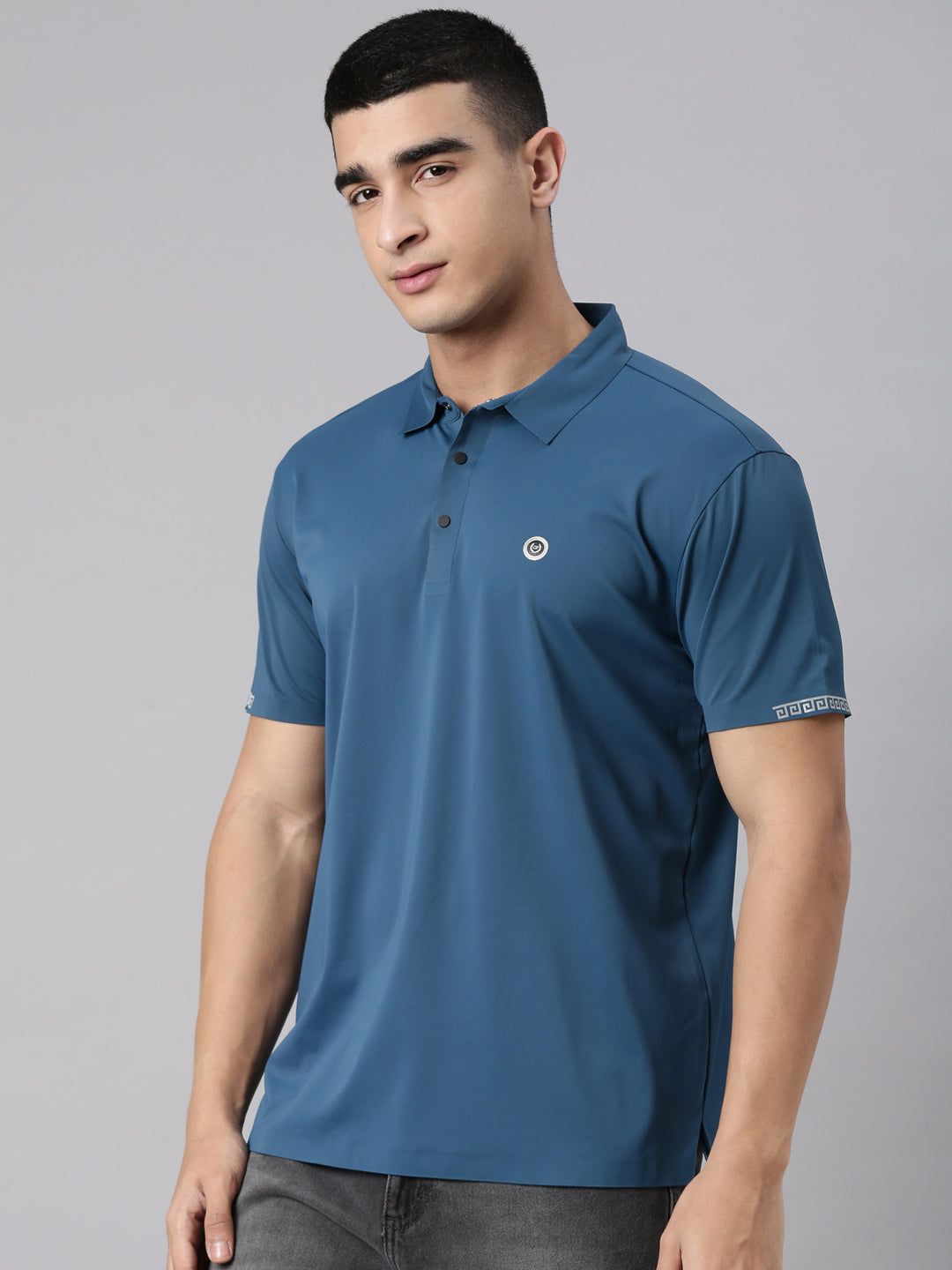 Classic Polo Men's Half Sleeve Teal Polo Neck Slim Fit Solid Premium Cotton T-Shirt | UNICO - 162 SF P