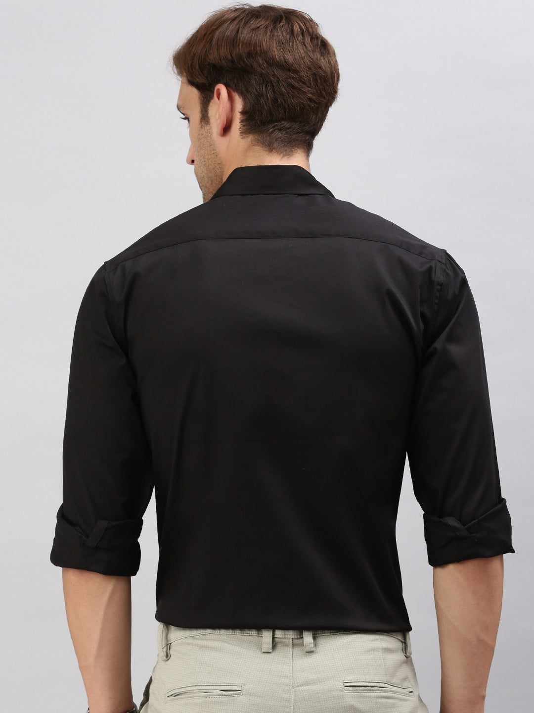Classic Polo Men's Full Sleeve Black Slim Fit Solid Casual Shirt | SP2-EL-03 A-FS-SLD-SF