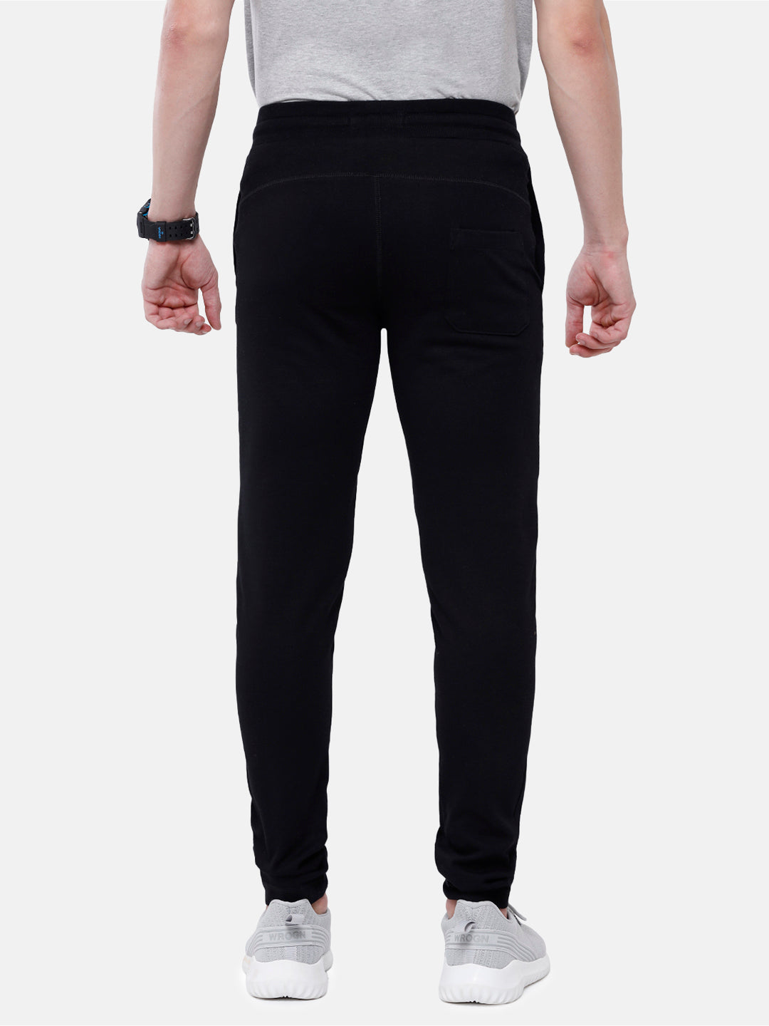 Classic Polo Men's Black Solid Cotton Slim Fit Trackpant | CR-INOX-BLACK