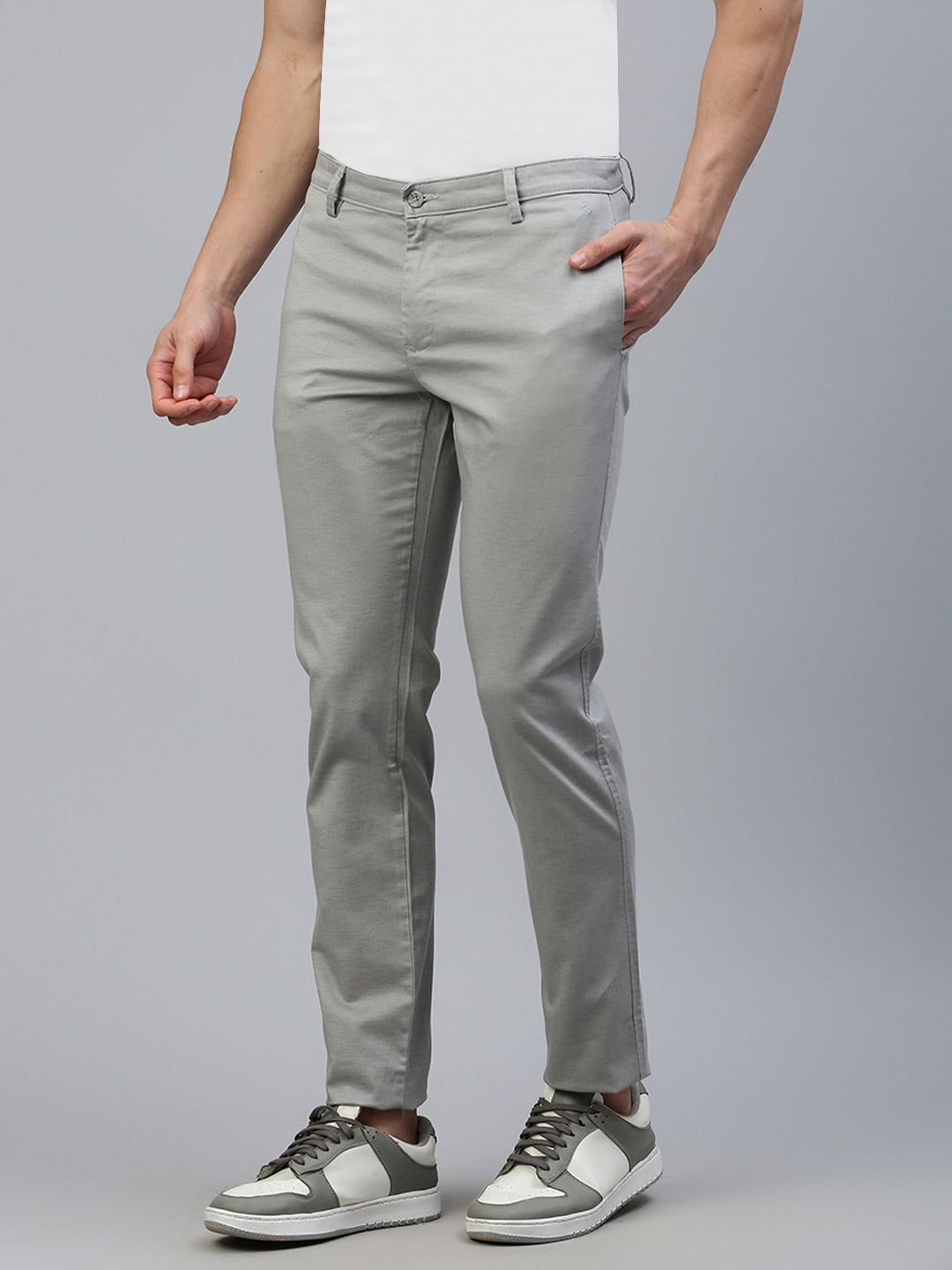 Classic Polo Men's Grey Slim Fit Solid Trouser||TQ1-CL-09 A-GRY-MF-LY