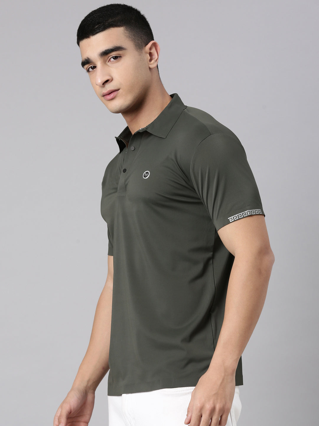 Classic Polo Men's Half Sleeve Dark Olive Polo Neck Slim Fit Solid Premium Cotton T-Shirt | UNICO - 170 SF P
