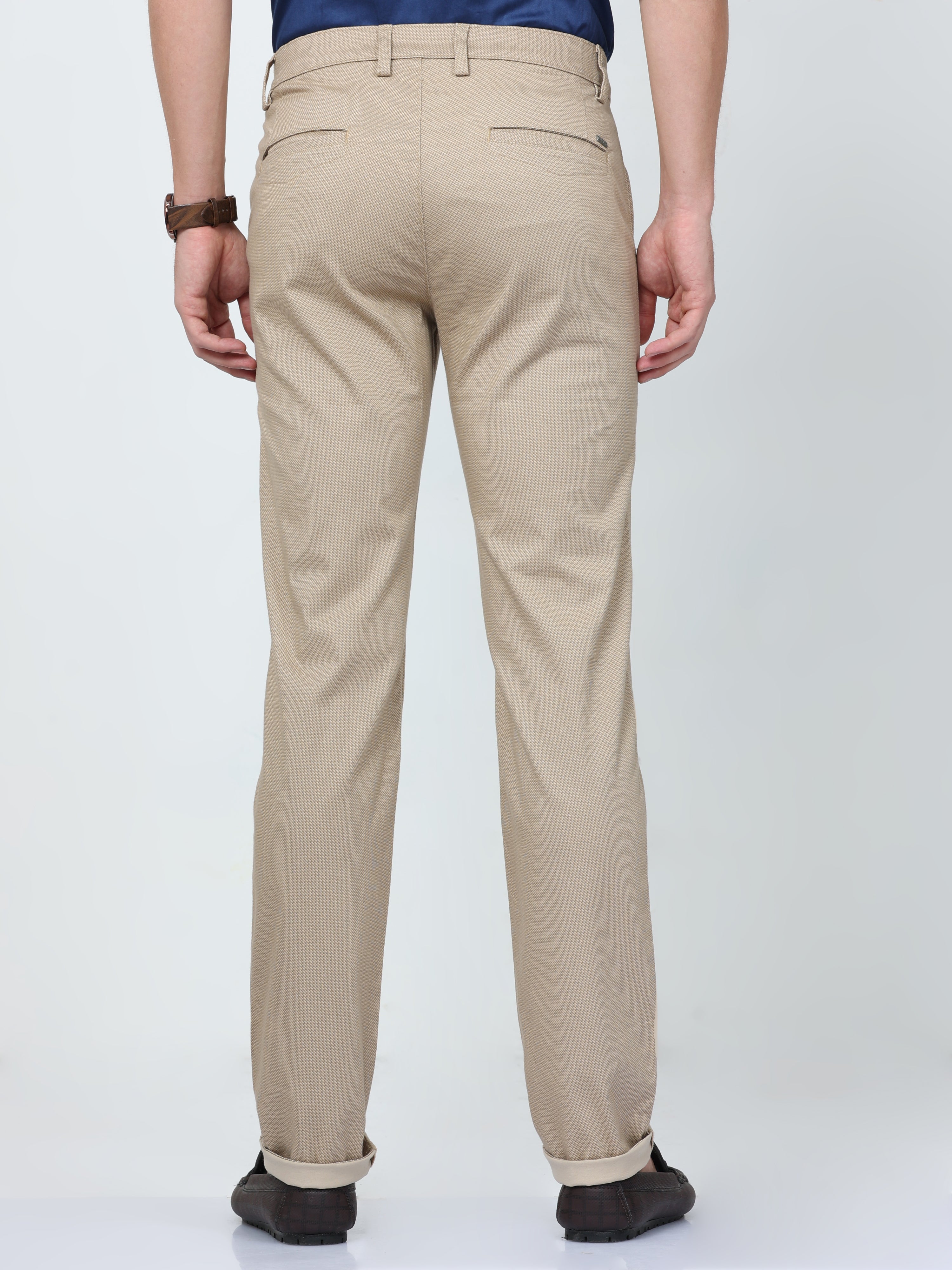 CP BRO Mens Chiesel Fit Dotted Cream Color Trousers | Tbo2-02 A-Crm-Cf-Ly