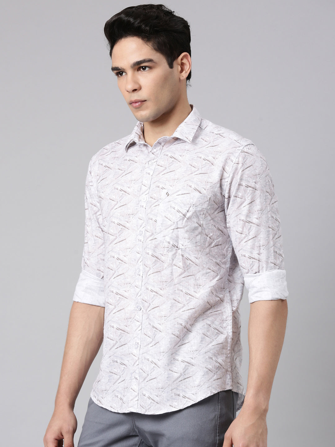 Classic Polo Men's Full Sleeve Multicolor Polo Neck Slim Fit All-Over Print Cotton Casual Shirt | SR1-CL-23 A-FS-PRT-SF