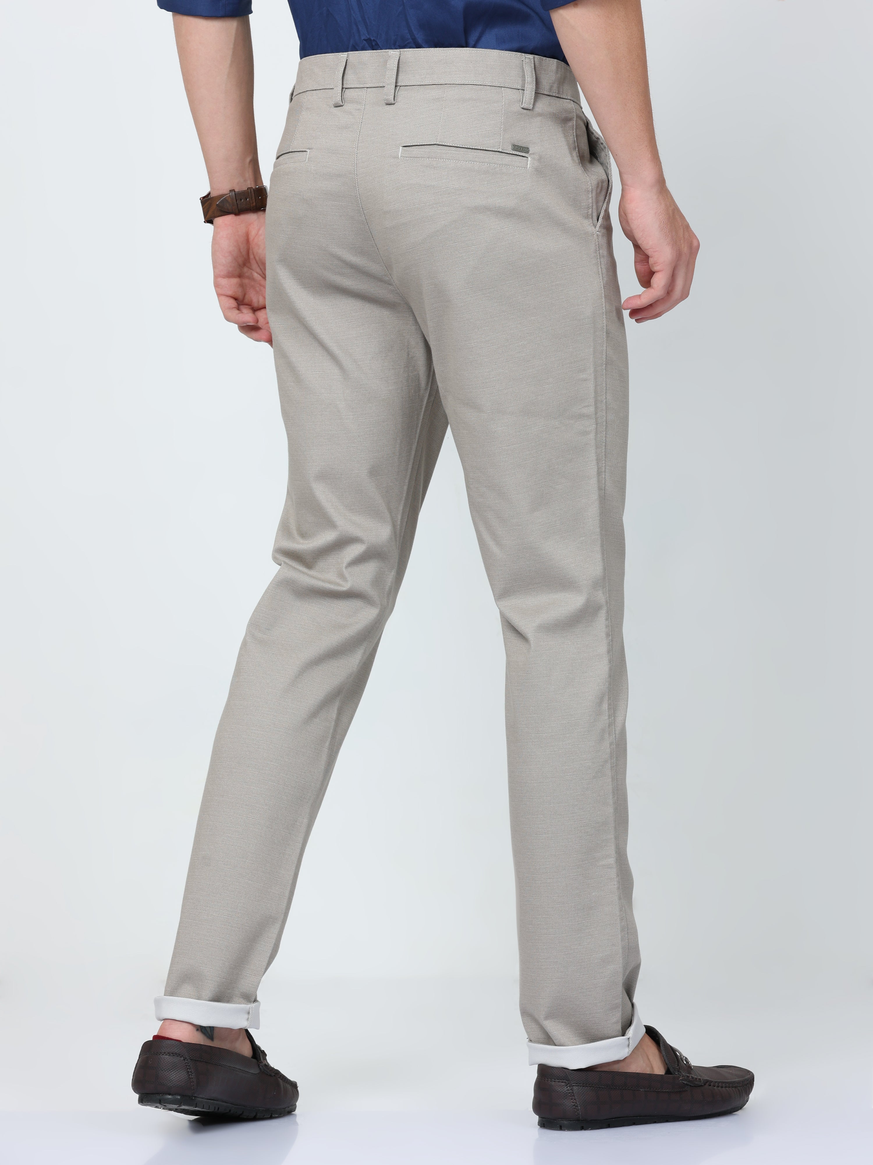 CP BRO Mens Chiesel Fit Solid Grey Color Trousers | Tbo2-10 A-Faw-Cf-Ly