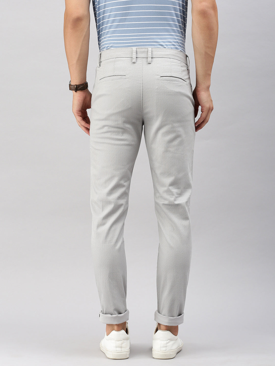 Classic Polo Men's Light Grey Moderate Fit Solid Casual Trouser | TP2-CL 04 A-GRY-MF-LY