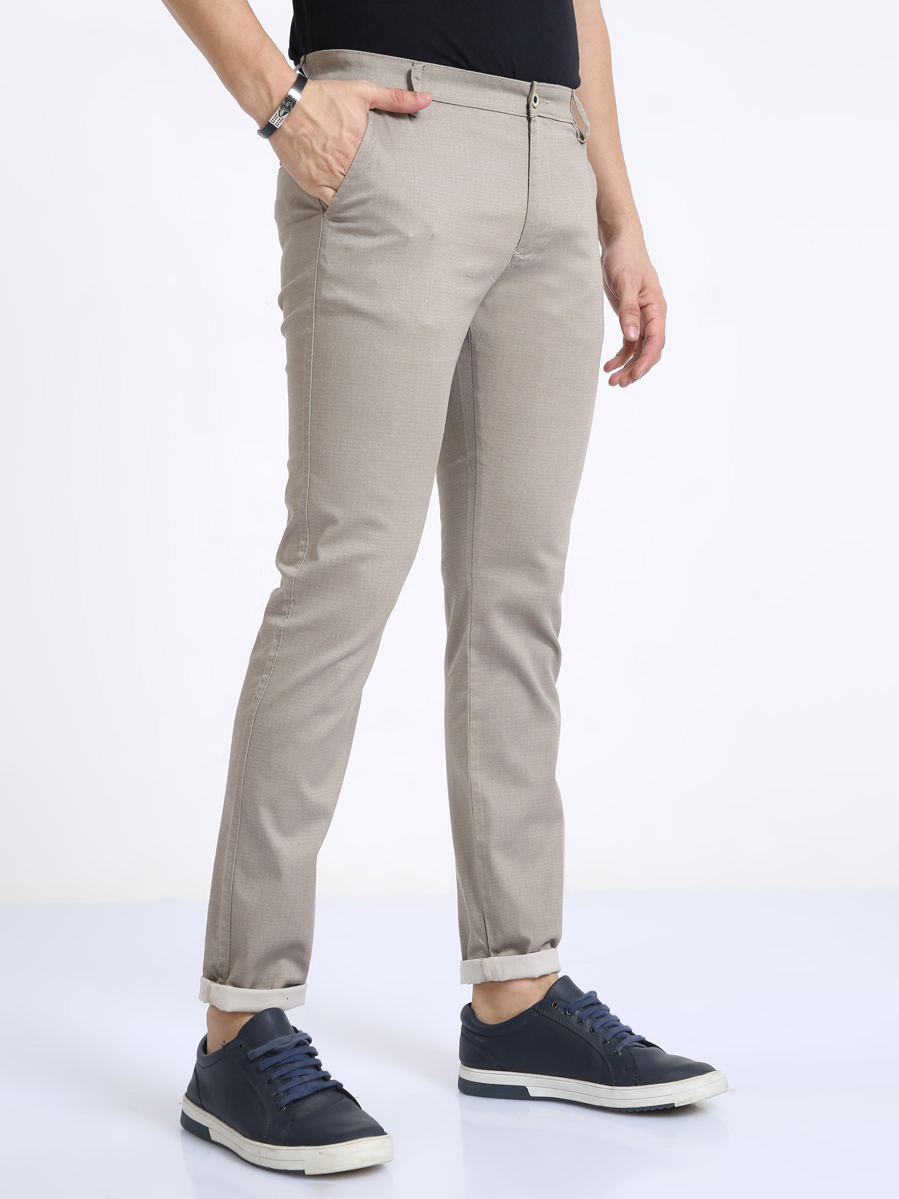 Classic Polo Mens Moderate Fit Solid Grey Color Trousers | To2-21 F-Gry-Mf-Ly