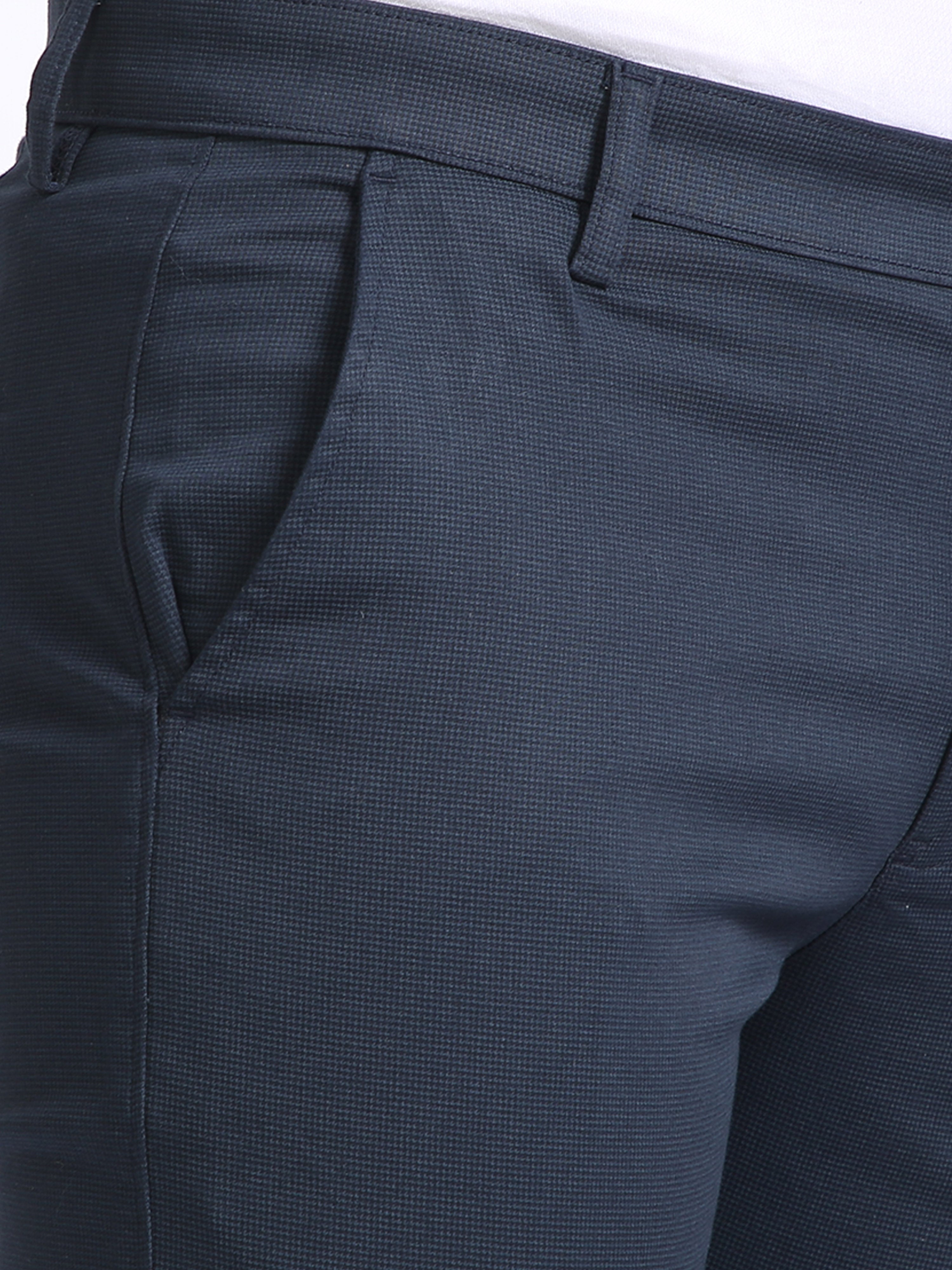 Classic Polo Mens Moderate Fit Solid Navy Color Trousers | To2-21 B-Nvy-Mf-Ly