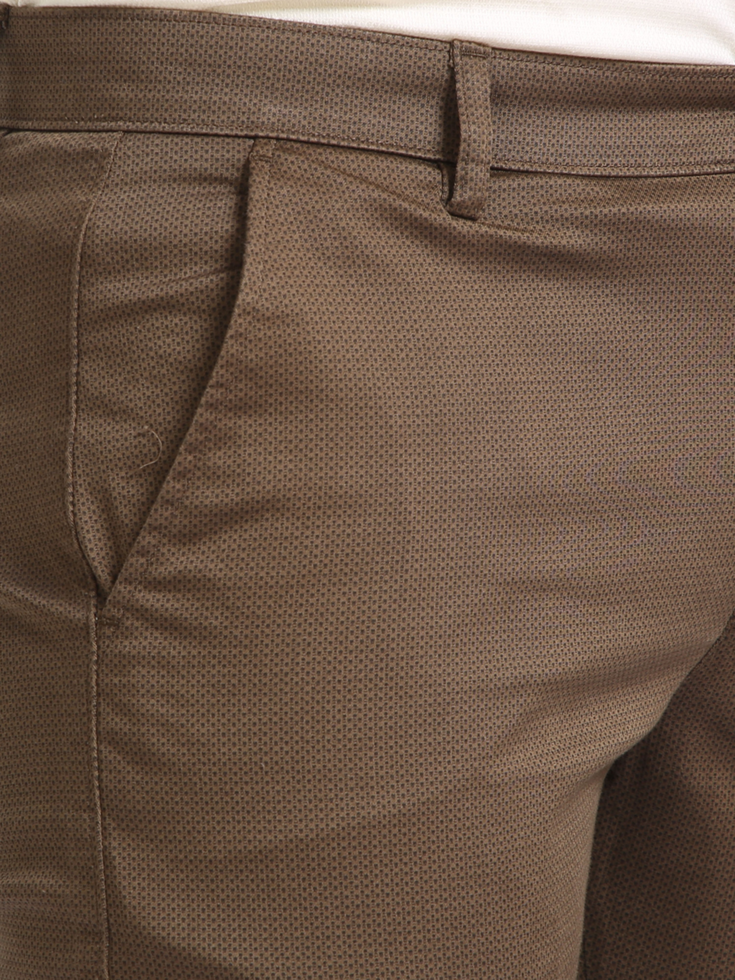 Classic Polo Mens Moderate Fit Dotted Khakhi Color Trousers | To2-01 A-Kha-Mf-Ly