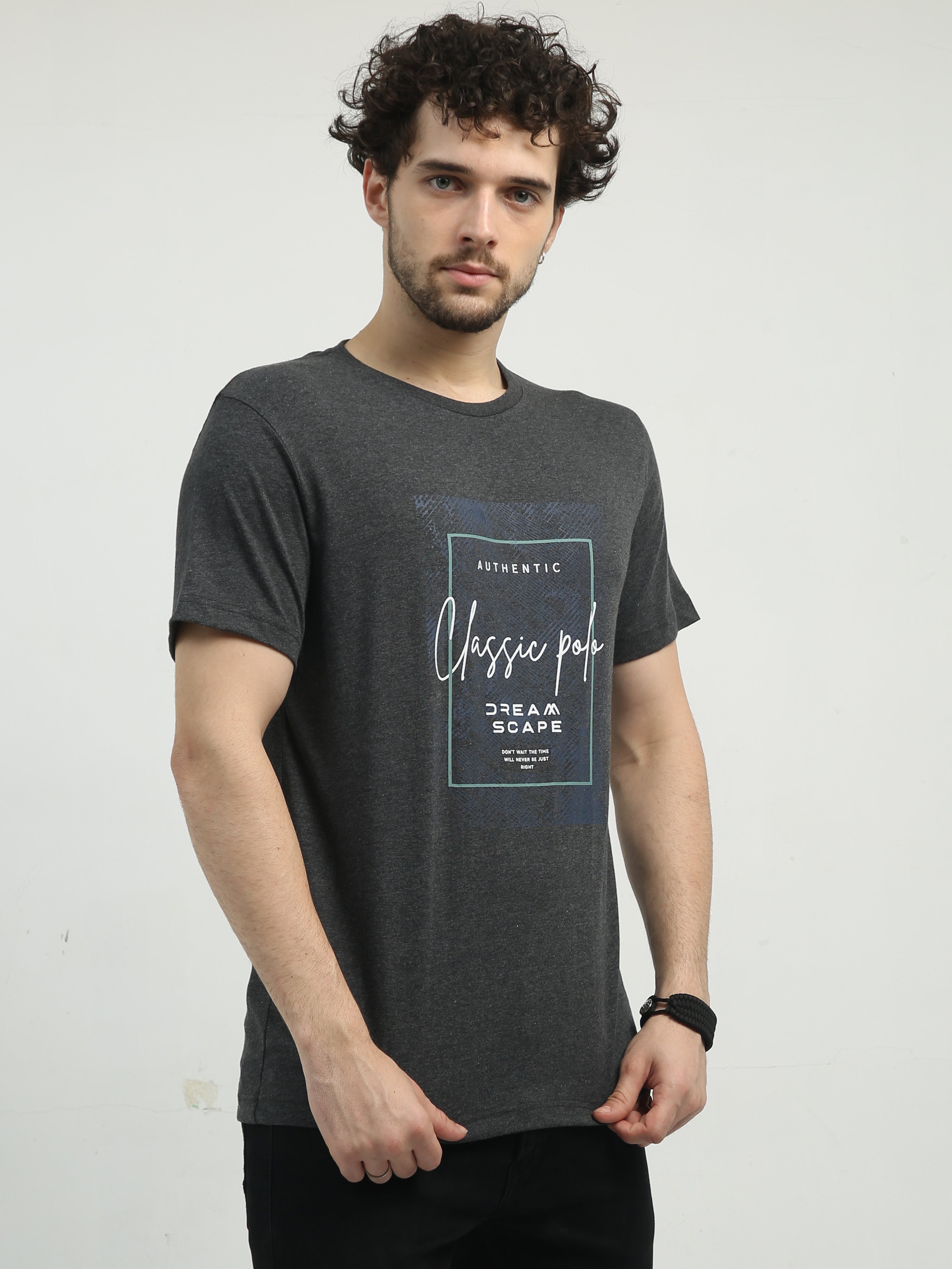 Classic Polo Men's Crew Neck Half Sleeve Slim Fit Cotton T Shirt | TOY-TRIO-903 SF C