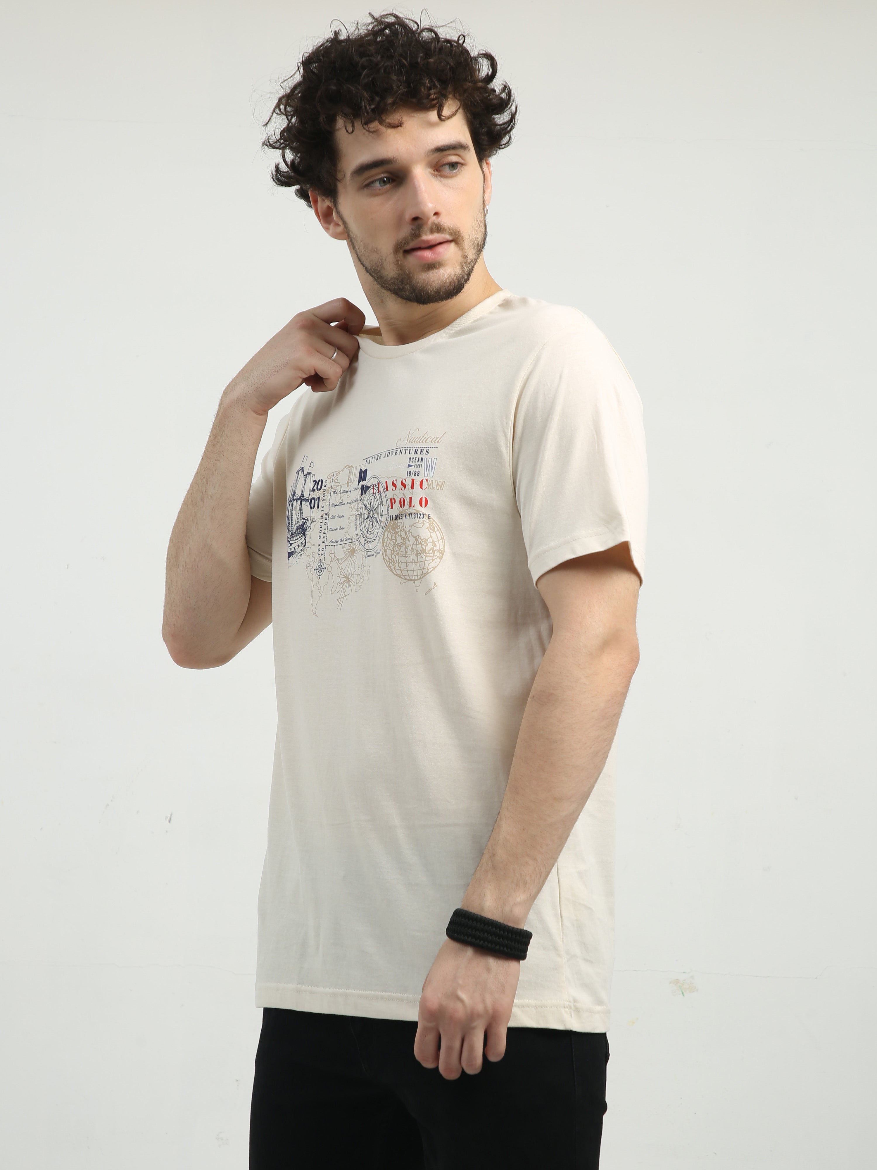 Classic Polo Men's Crew Neck Half Sleeve Slim Fit Cotton T Shirt | TOY-TRIO-903 SF C