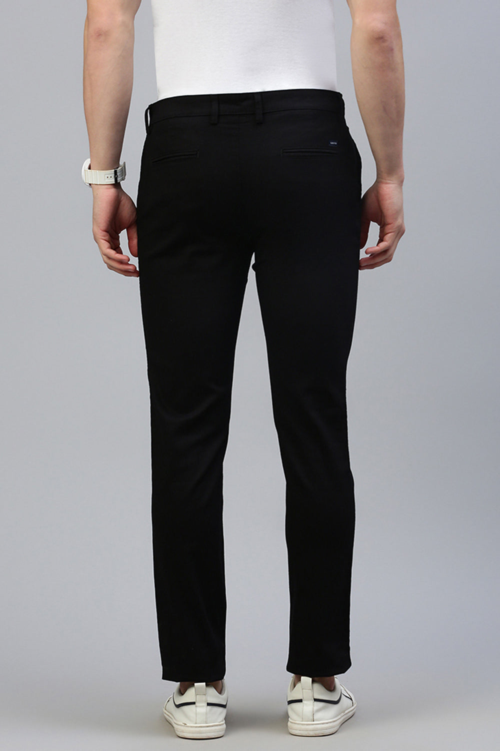Classic Polo Men's Black Moderate Fit Solid Trouser | TQ1-CL-21 F-BLK-MF-LY