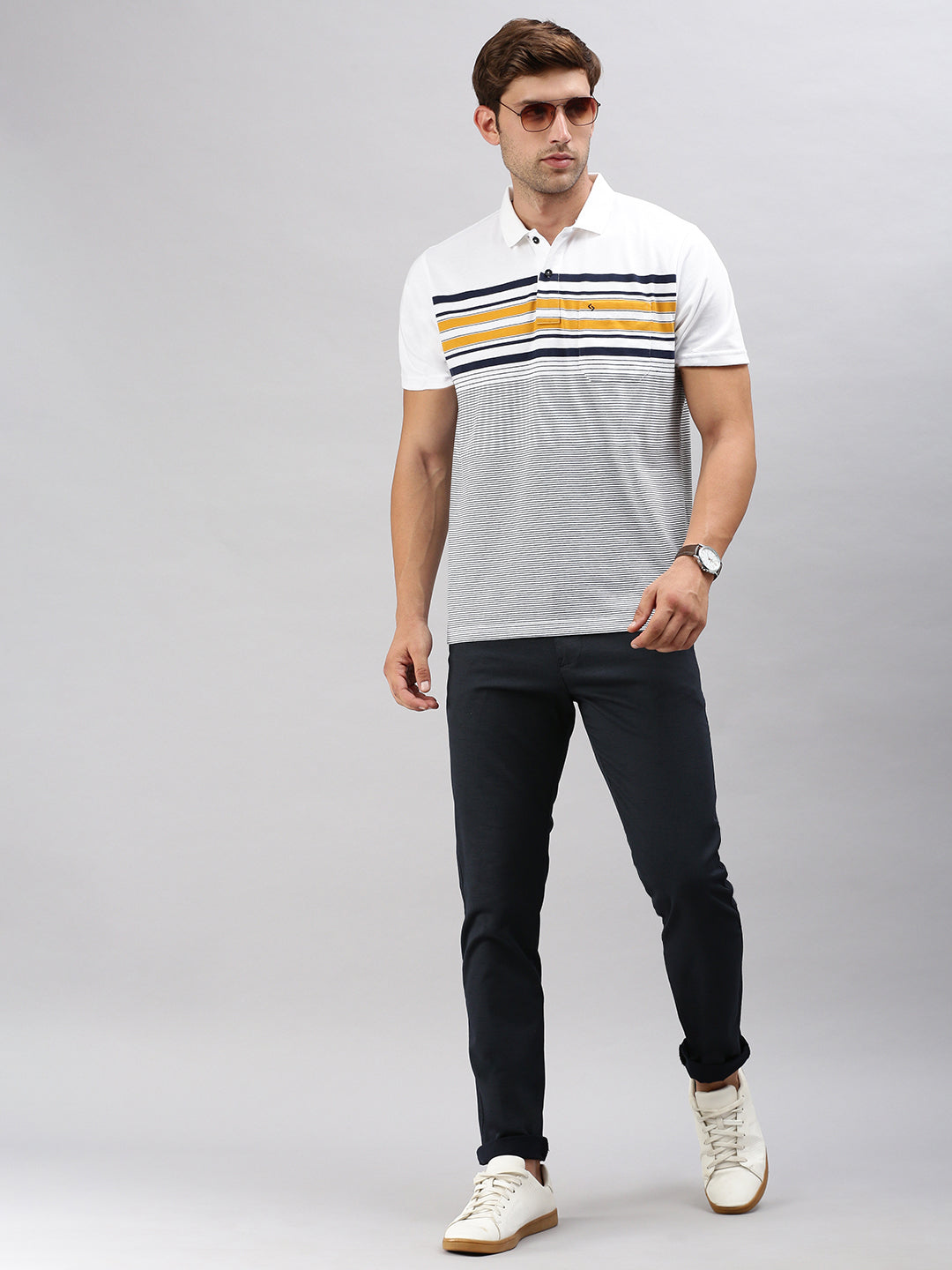 Classic Polo Men's Navy Moderate Fit Solid Trouser | TP2-CL 02 C-NVY-MF-LY