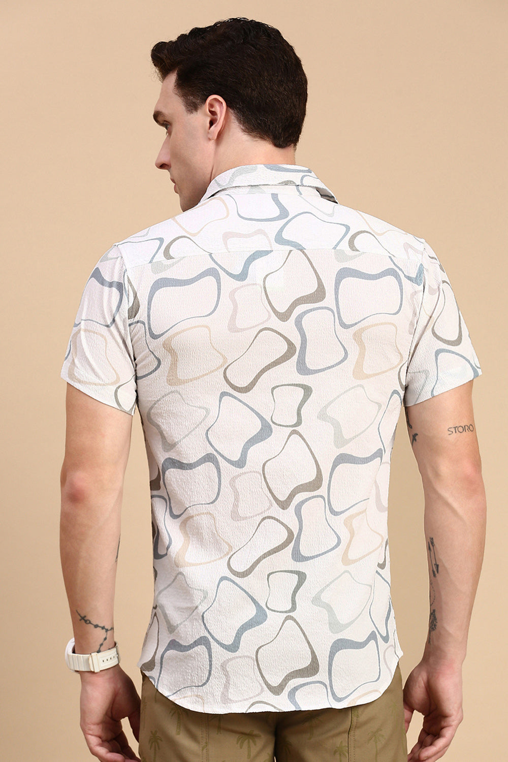 Classic Polo Men's Half Sleeve Multi Polo Neck Slim Fit All Over Print Shirt | SP2-GN-06 B-HS-PRT-BSL