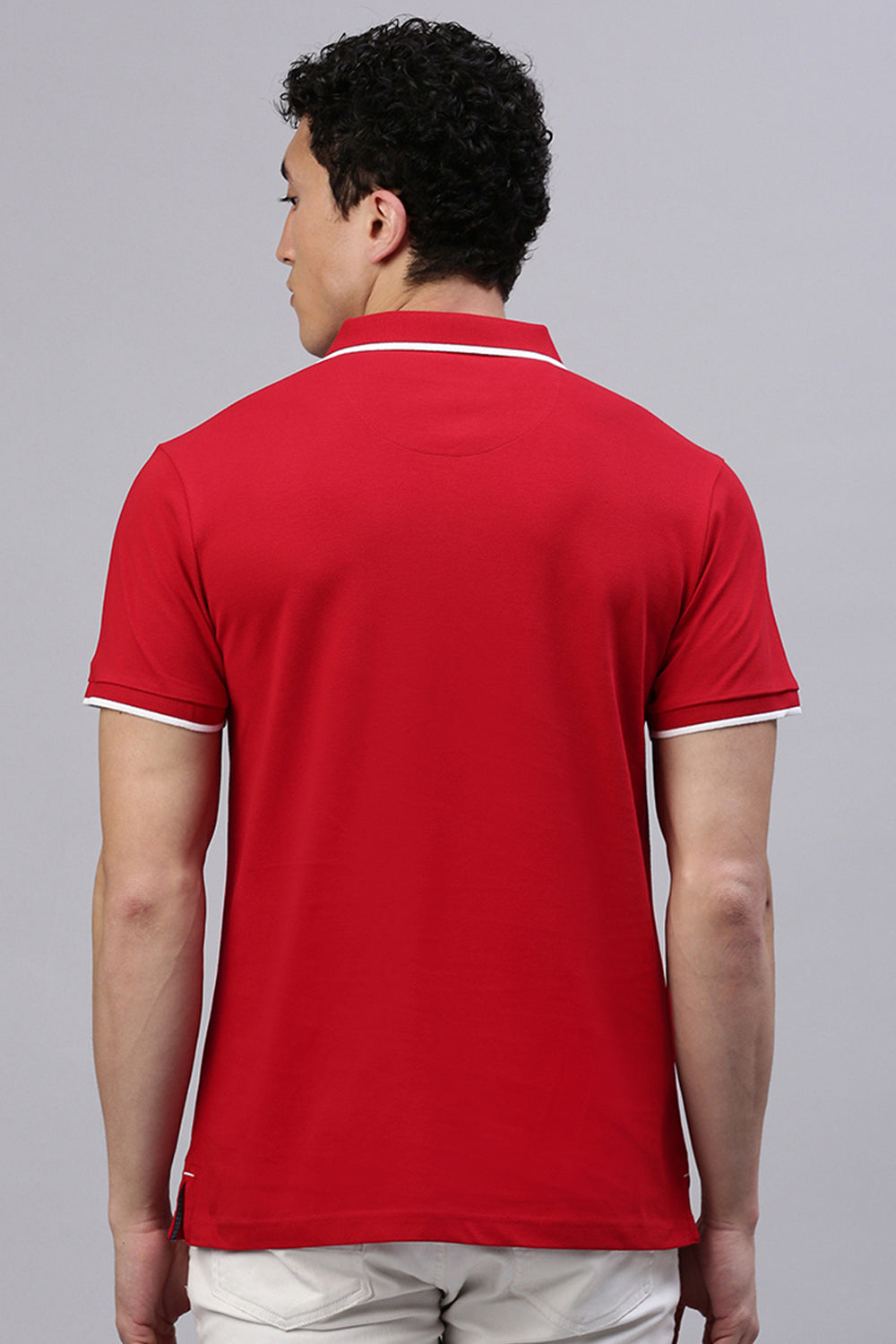 Classic Polo Men's Half Sleeve Red Polo Neck Slim Fit Printed T-Shirt