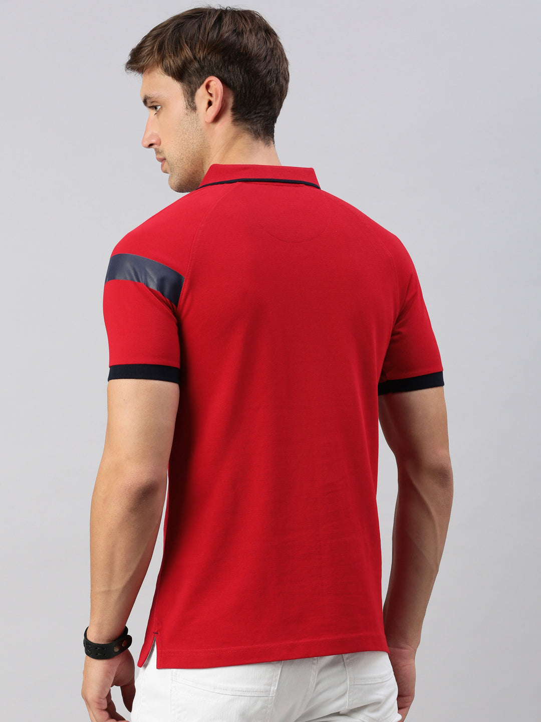 Classic Polo Men's Half Sleeve Red Polo Neck Slim Fit Solid T-Shirt | GENX-POLO 27 A SF P