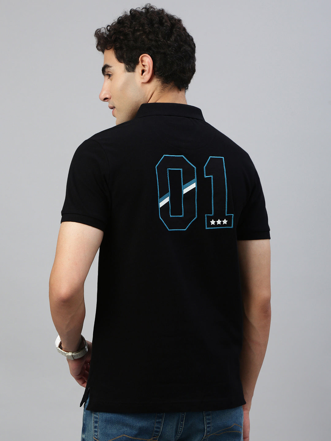 Classic Polo Men's Half Sleeve Black Polo Neck Slim Fit Solid T-Shirt||GEN-X-POLO 35 A SF P
