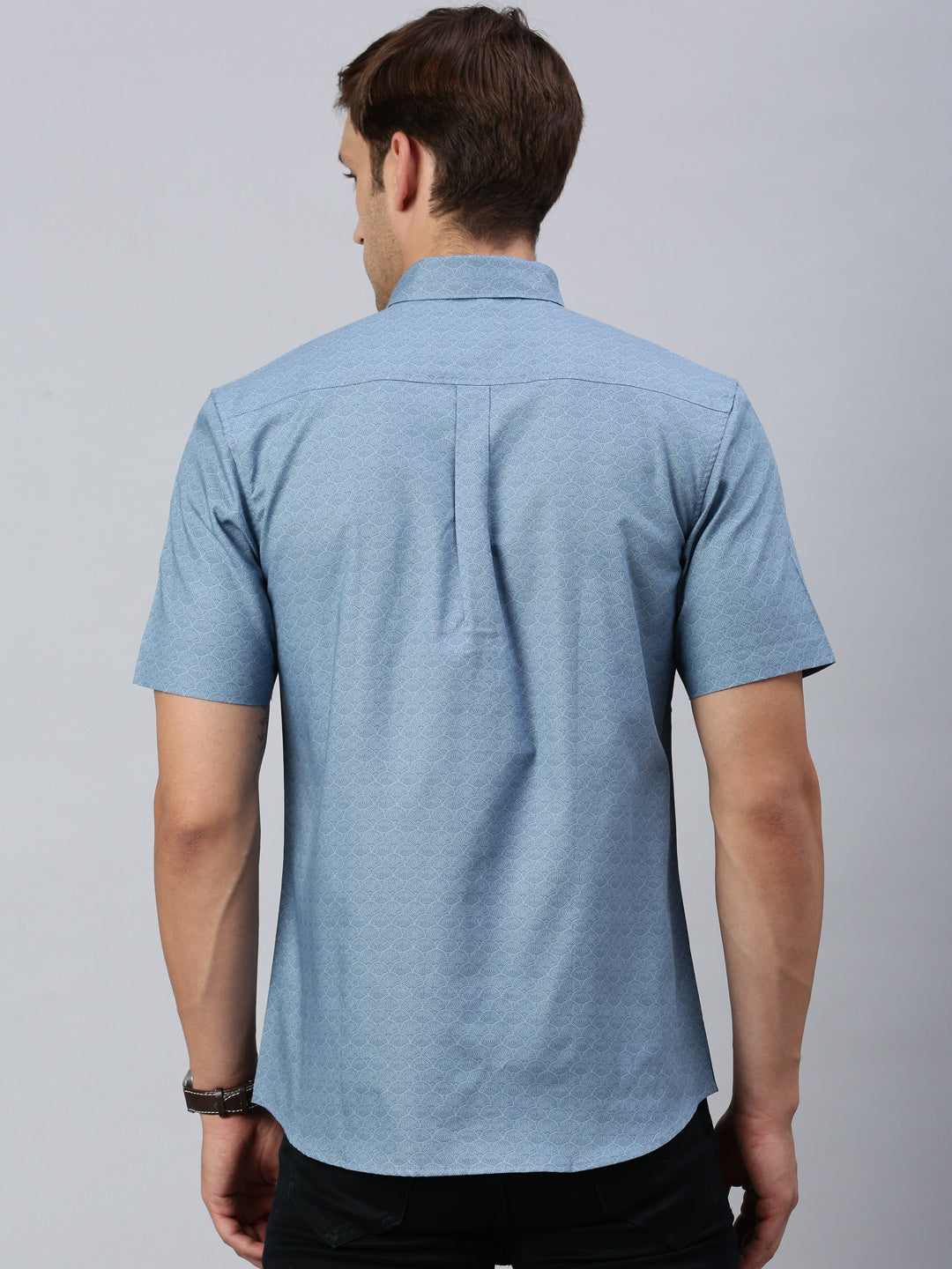 Classic Polo Men's Half Sleeve Blue Slim Fit Printed Casual Shirt | SP2-CL-12 A-HS-PRT-SF
