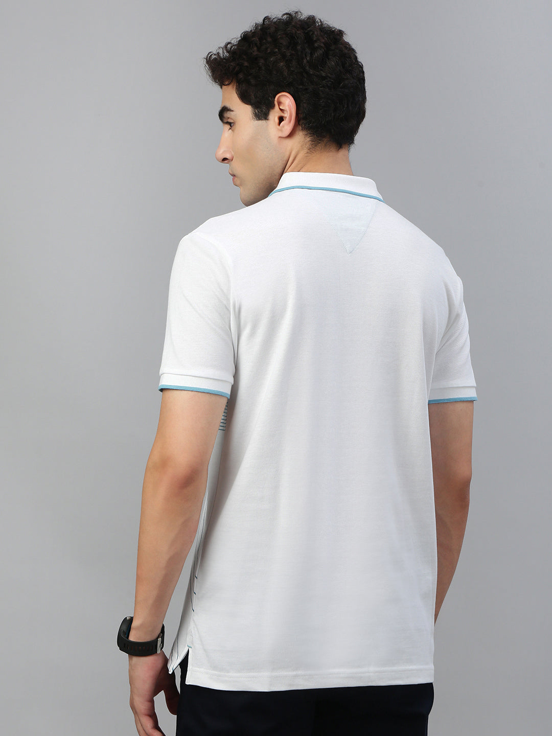 Classic Polo Men's Half Sleeve White Polo Neck Slim Fit Printed T-Shirt||RAY POLO - 01 A SF P